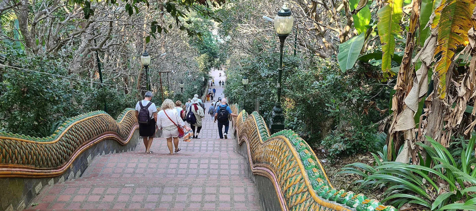 Naga serpent staircase leading up to Doi Suthep temple