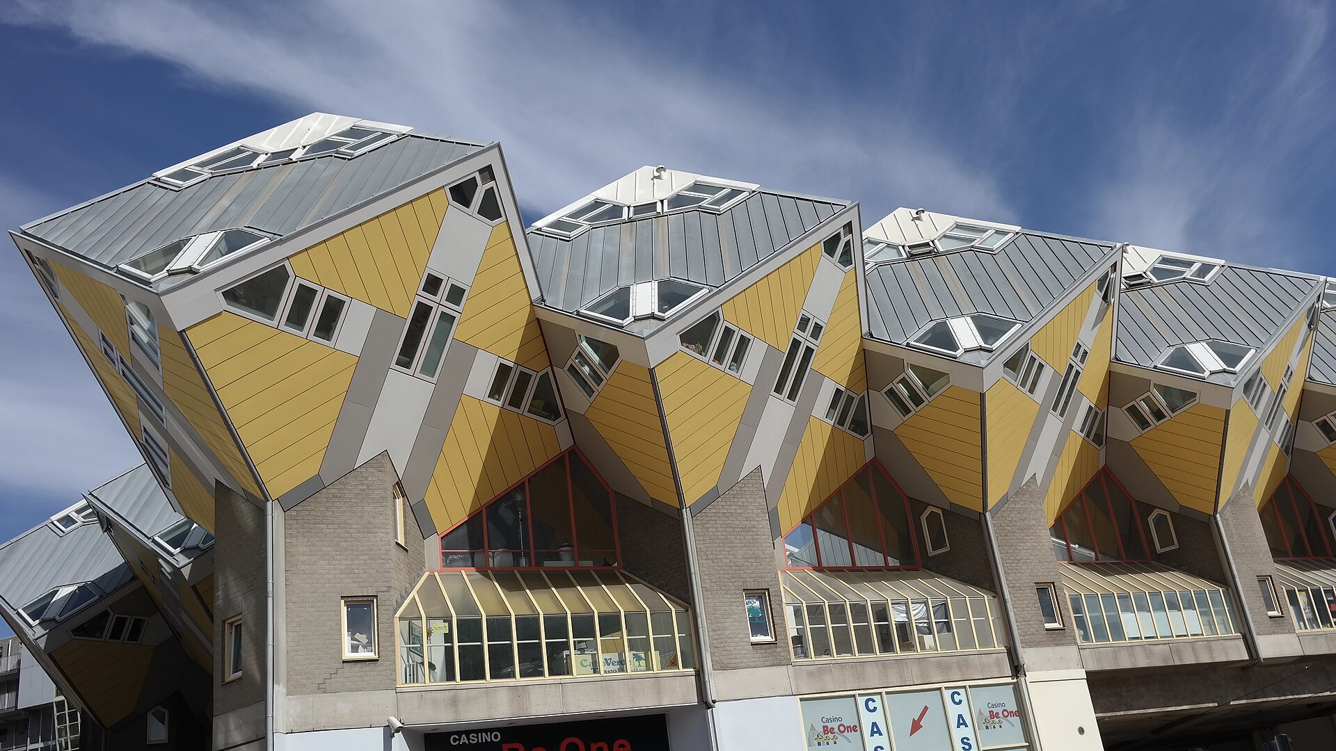 The yellow Cube Houses in Rotterdam designed by Piet Blom