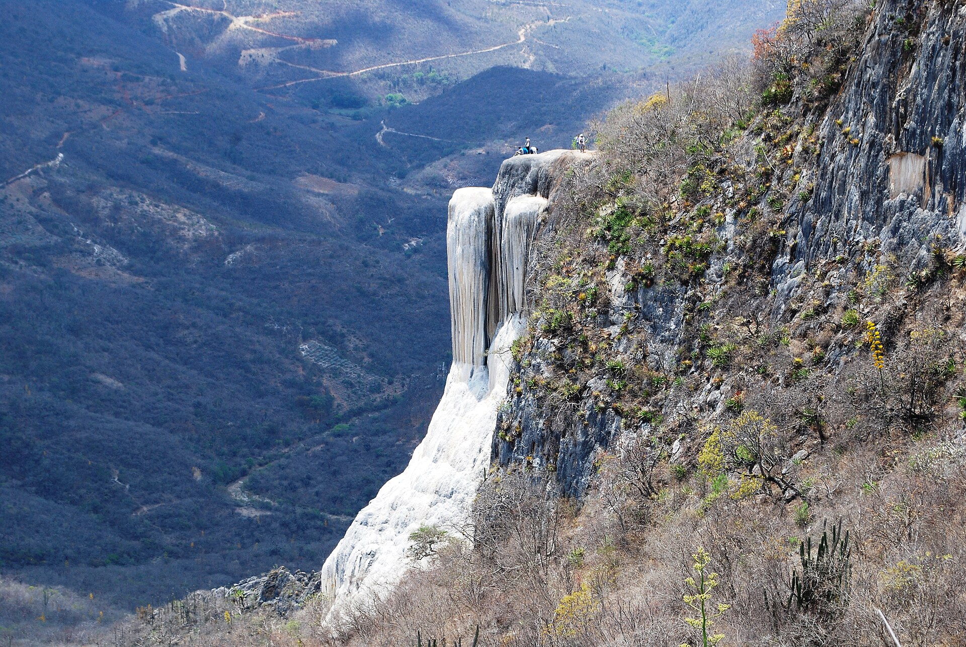 The petrified waterfall formations at Hierve el Agua in Oaxaca, Mexico