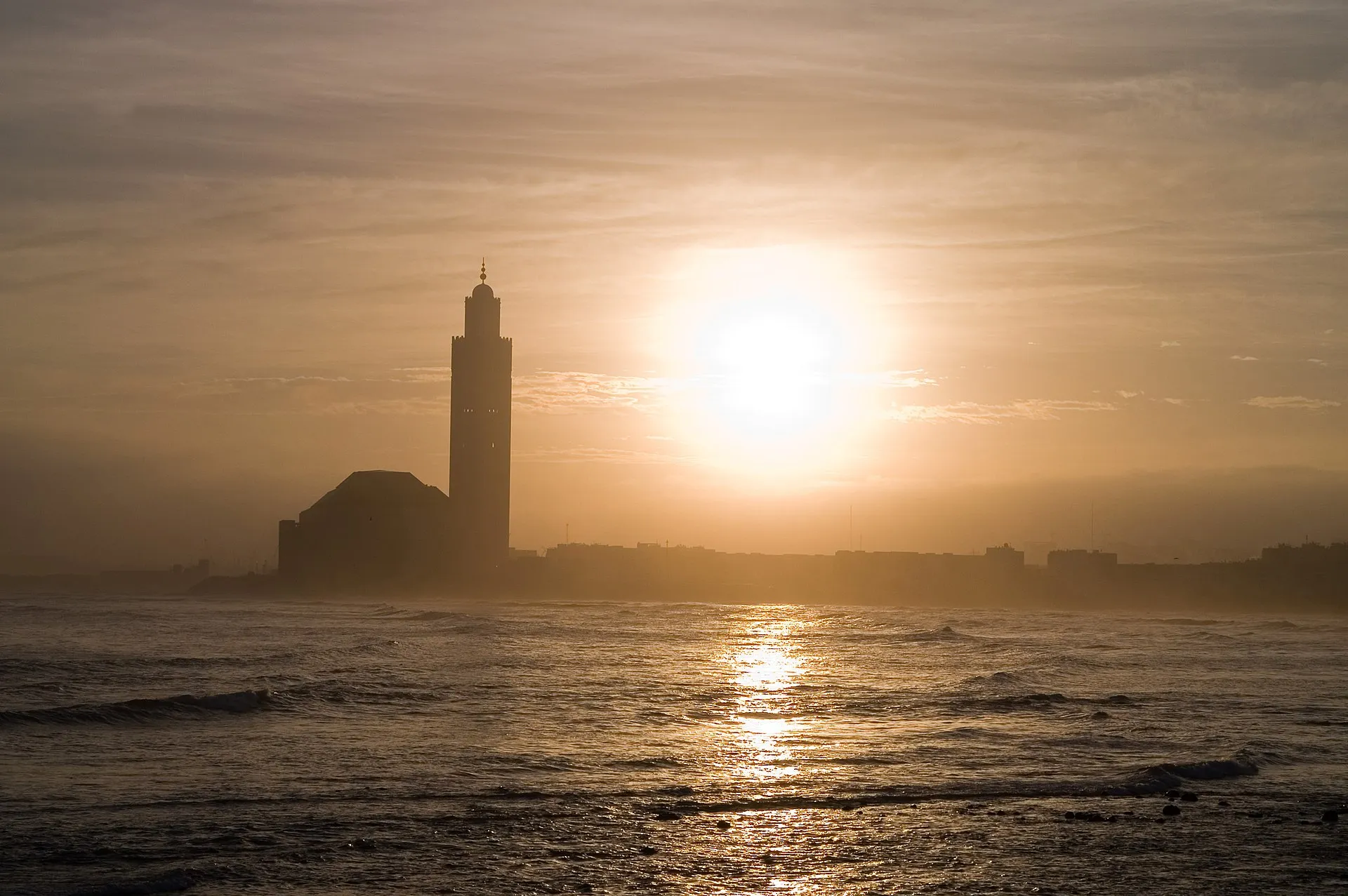 Hassan II Mosque in Casablanca with its 210-meter minaret