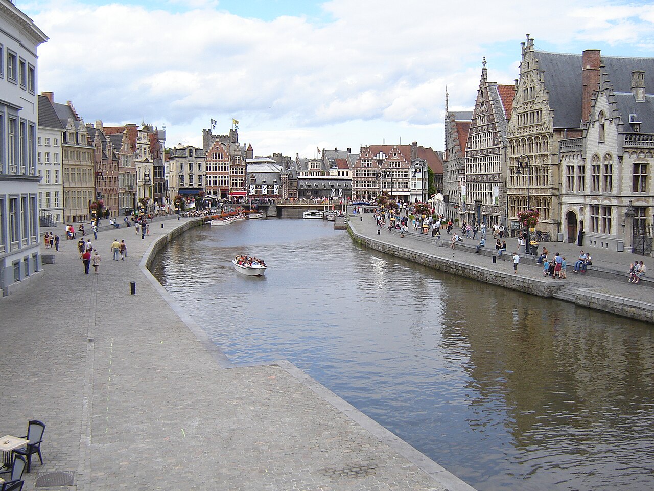 Graslei and Korenlei waterfront in Ghent