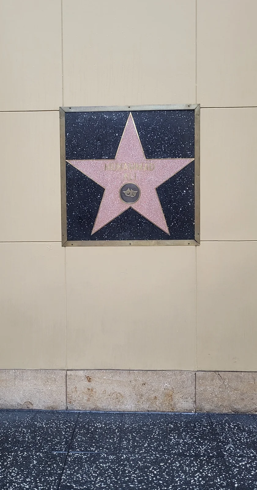 Muhammad Ali's star mounted on a wall of the Dolby Theatre complex in Hollywood