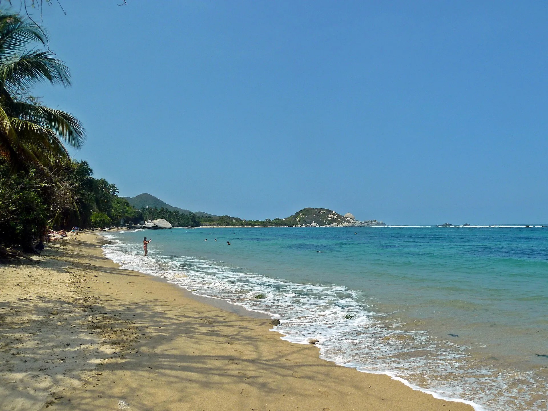 Tropical beach with boulders at Tayrona National Park, Colombia