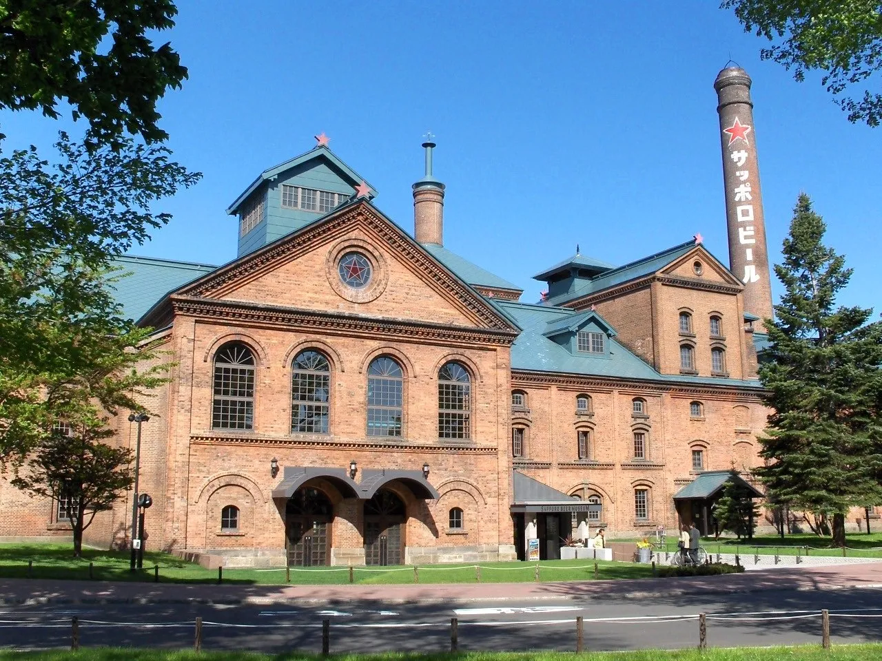 The red-brick 1890 Sapporo Beer Museum building, the original Kaitaku Brewery, in Sapporo