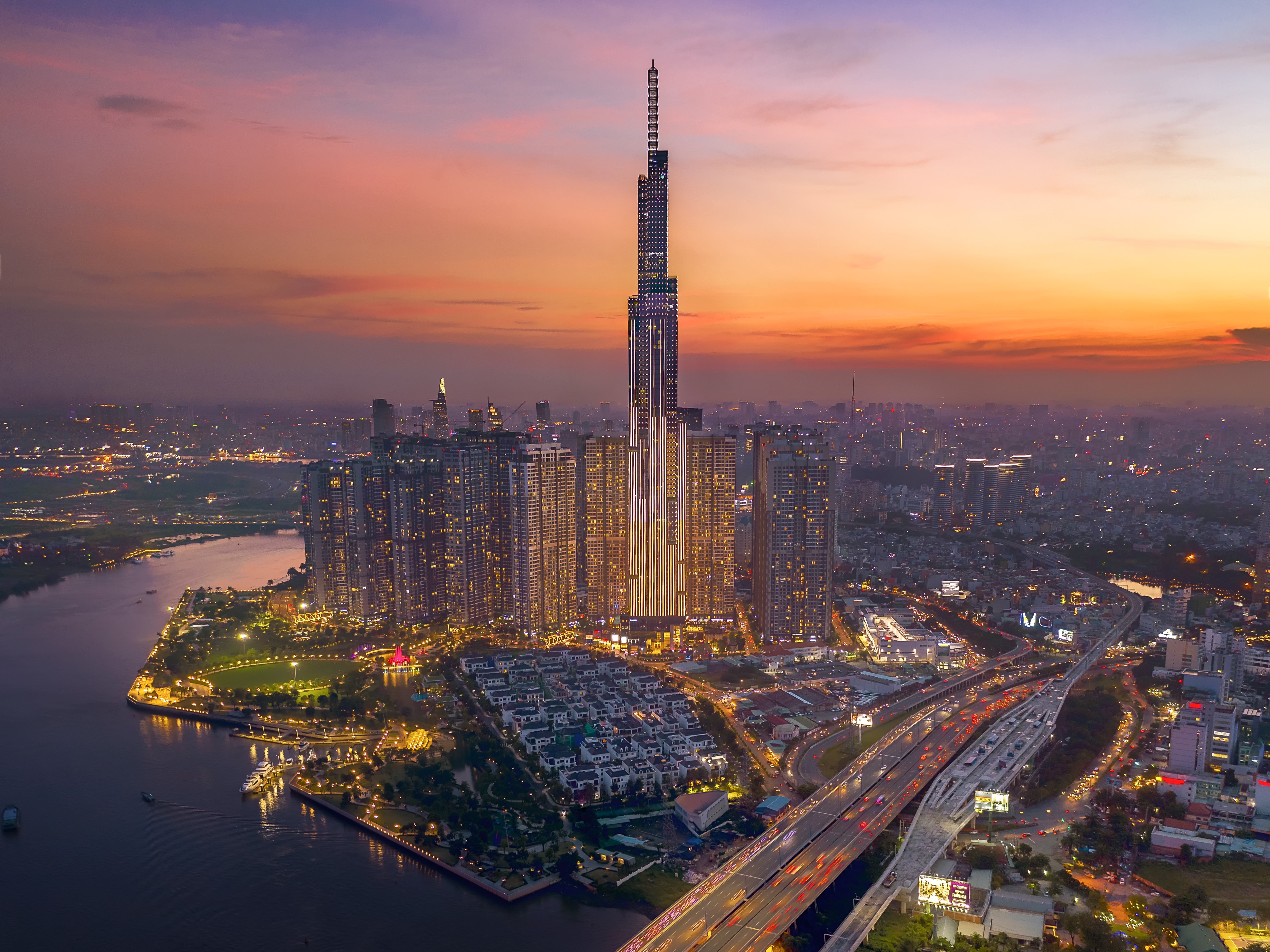 Ho Chi Minh City skyline dominated by the Bitexco Financial Tower