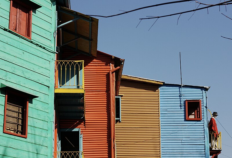 Colourful houses along Caminito street in La Boca, Buenos Aires