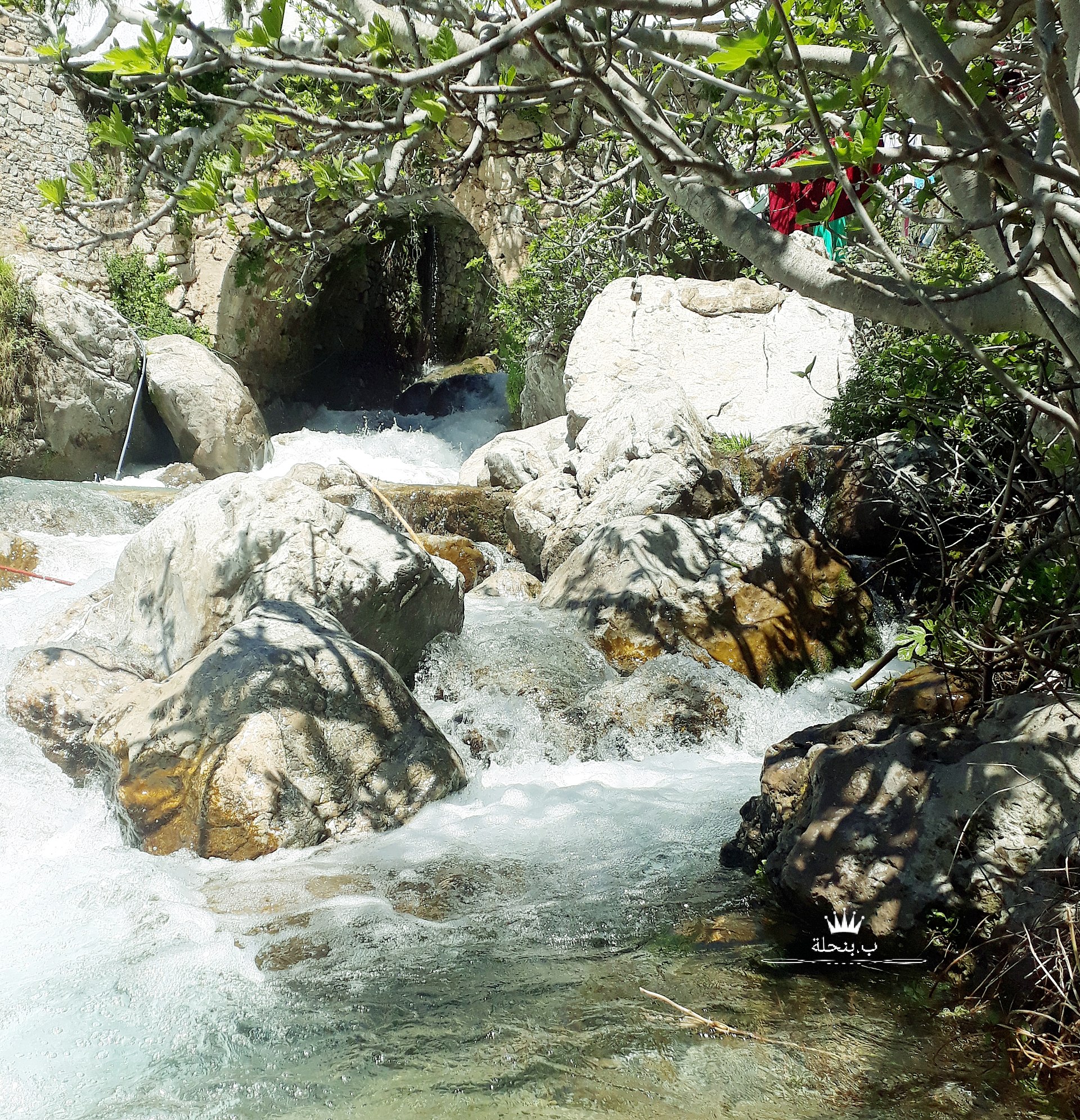 Mountain spring and waterfall at Ras el-Maa in Chefchaouen