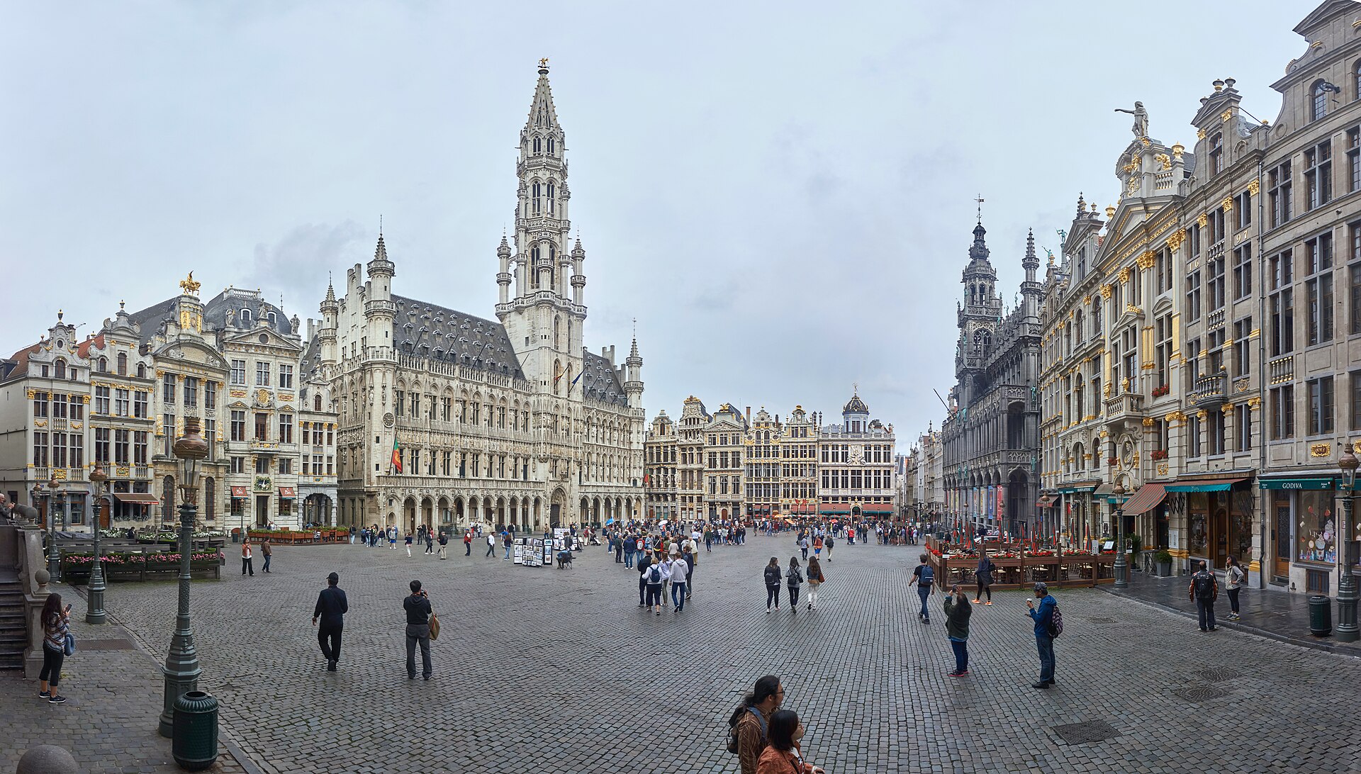 Panoramic view of the Grand Place in Brussels