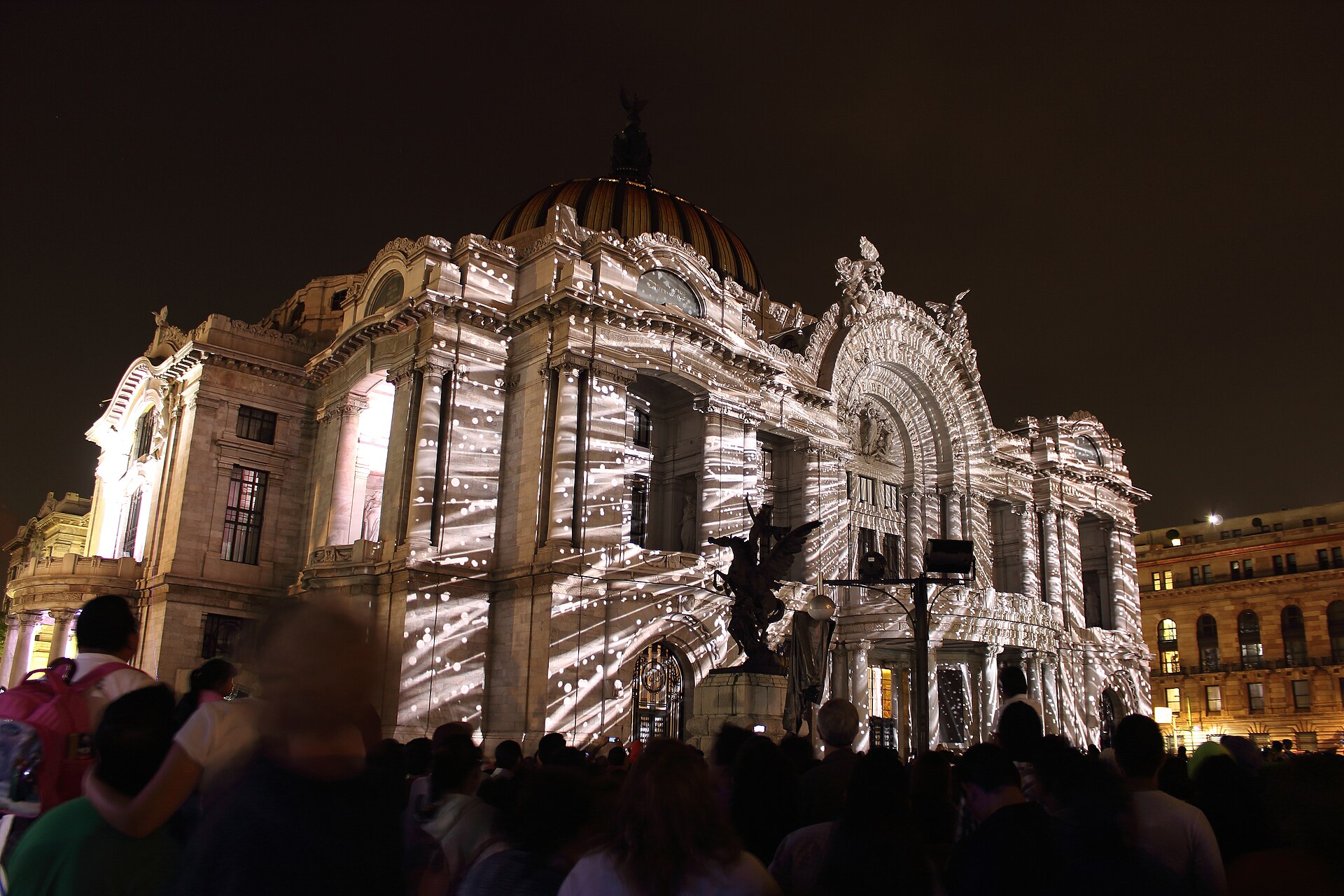 The Palacio de Bellas Artes, a grand Art Nouveau and Art Deco cultural center in Mexico City