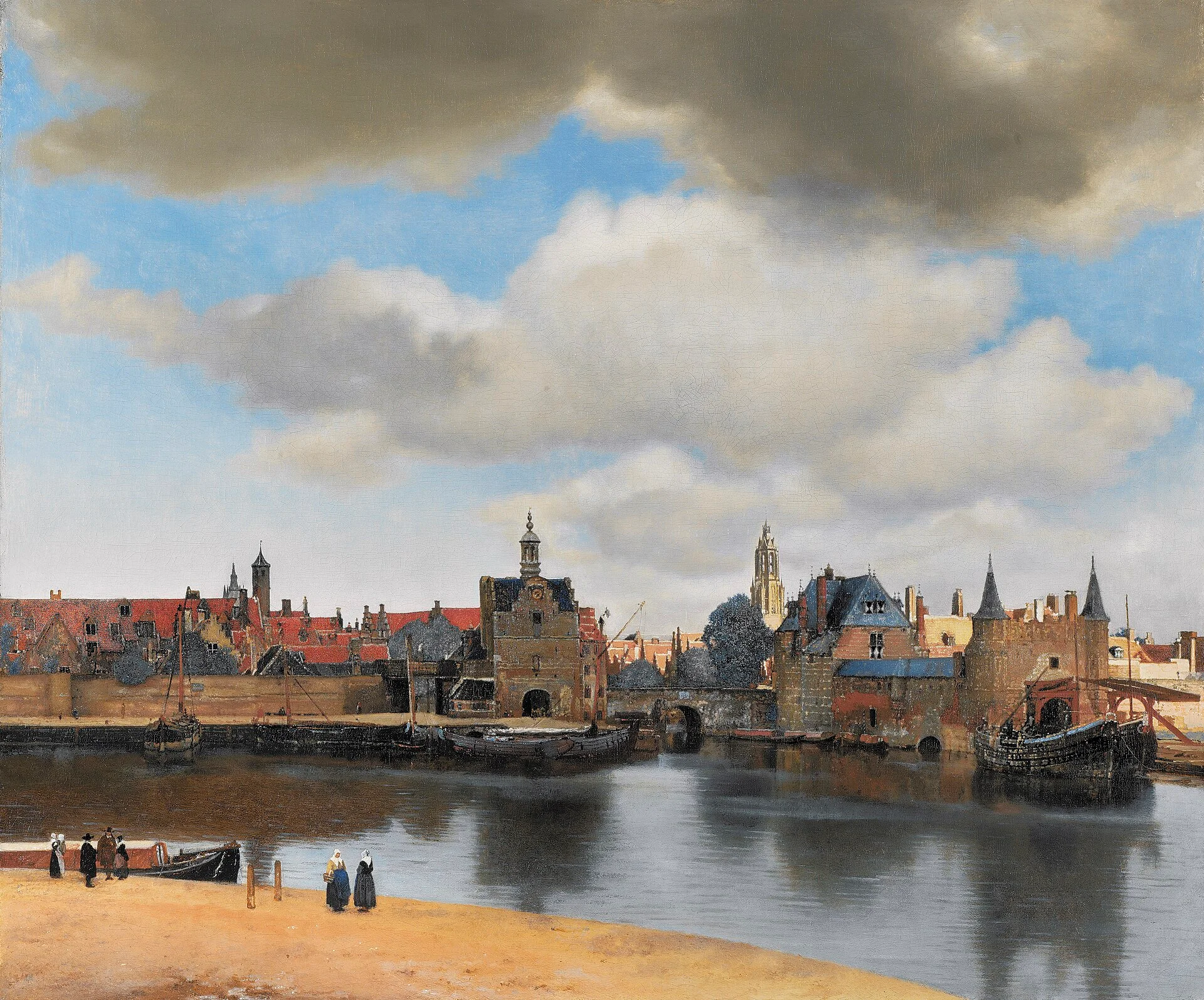 Vermeer's painting View of Delft showing the town across the harbour
