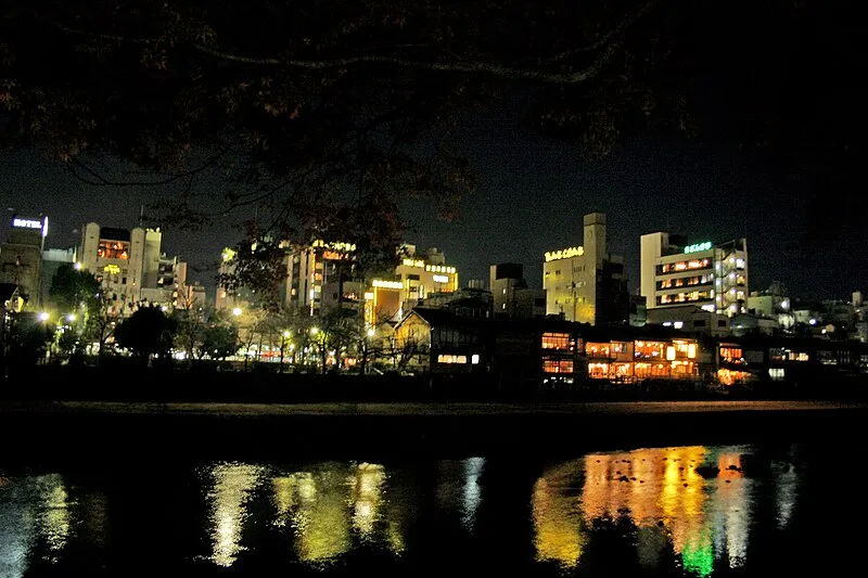 Kyoto city basin seen from Kyoto Tower observation deck
