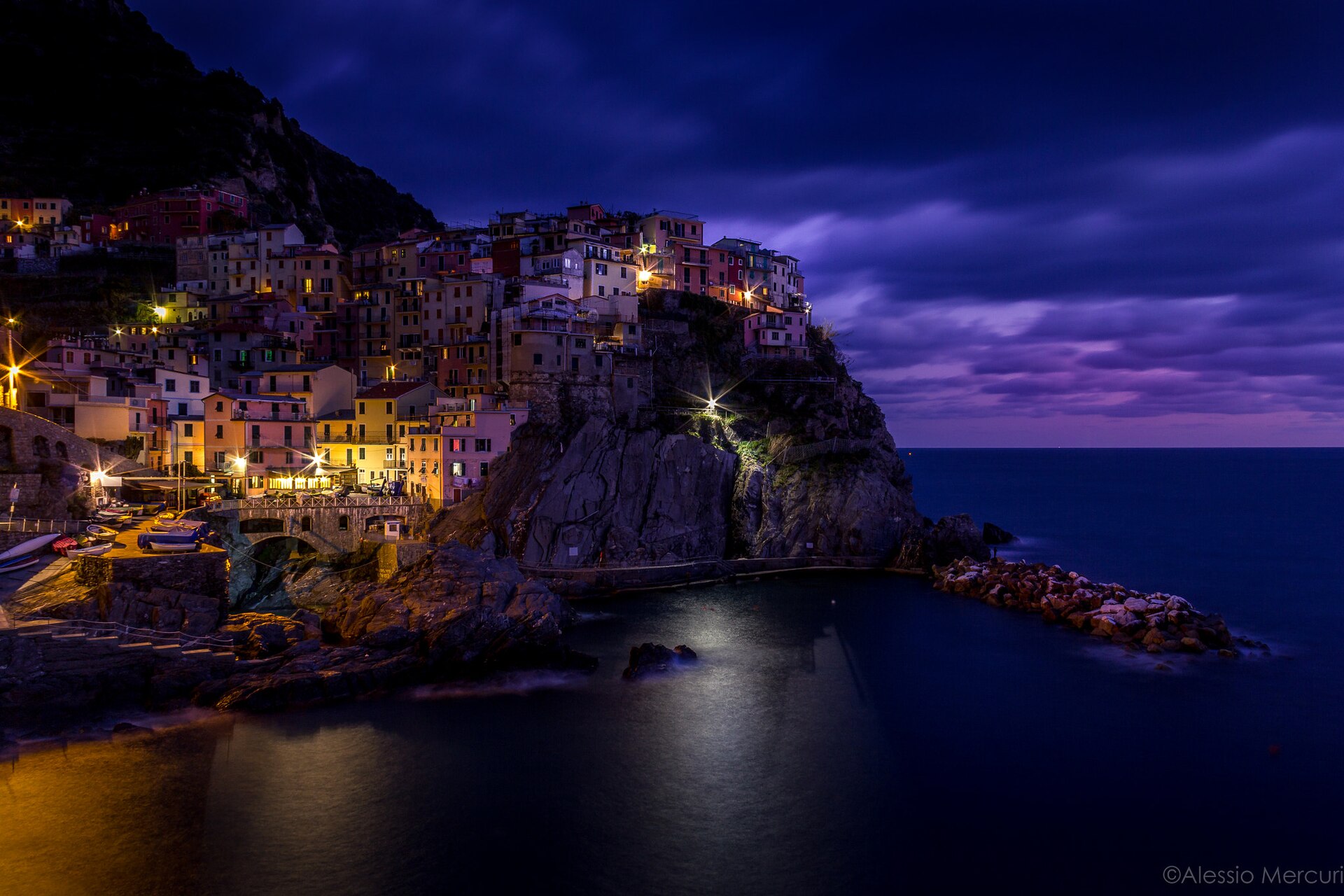 Manarola village at sunset