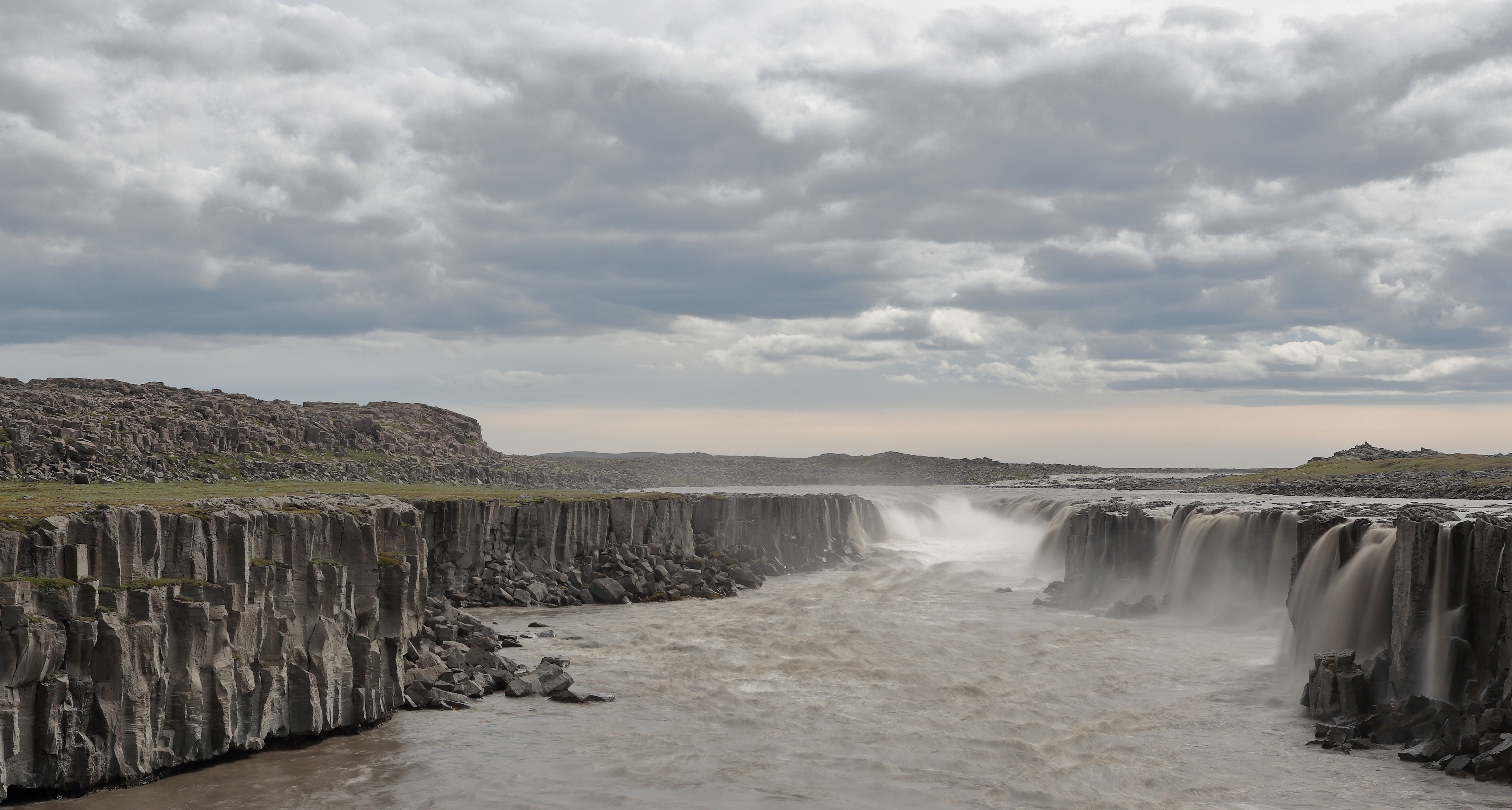 Selfoss town in south Iceland with the Ölfusá River in summer