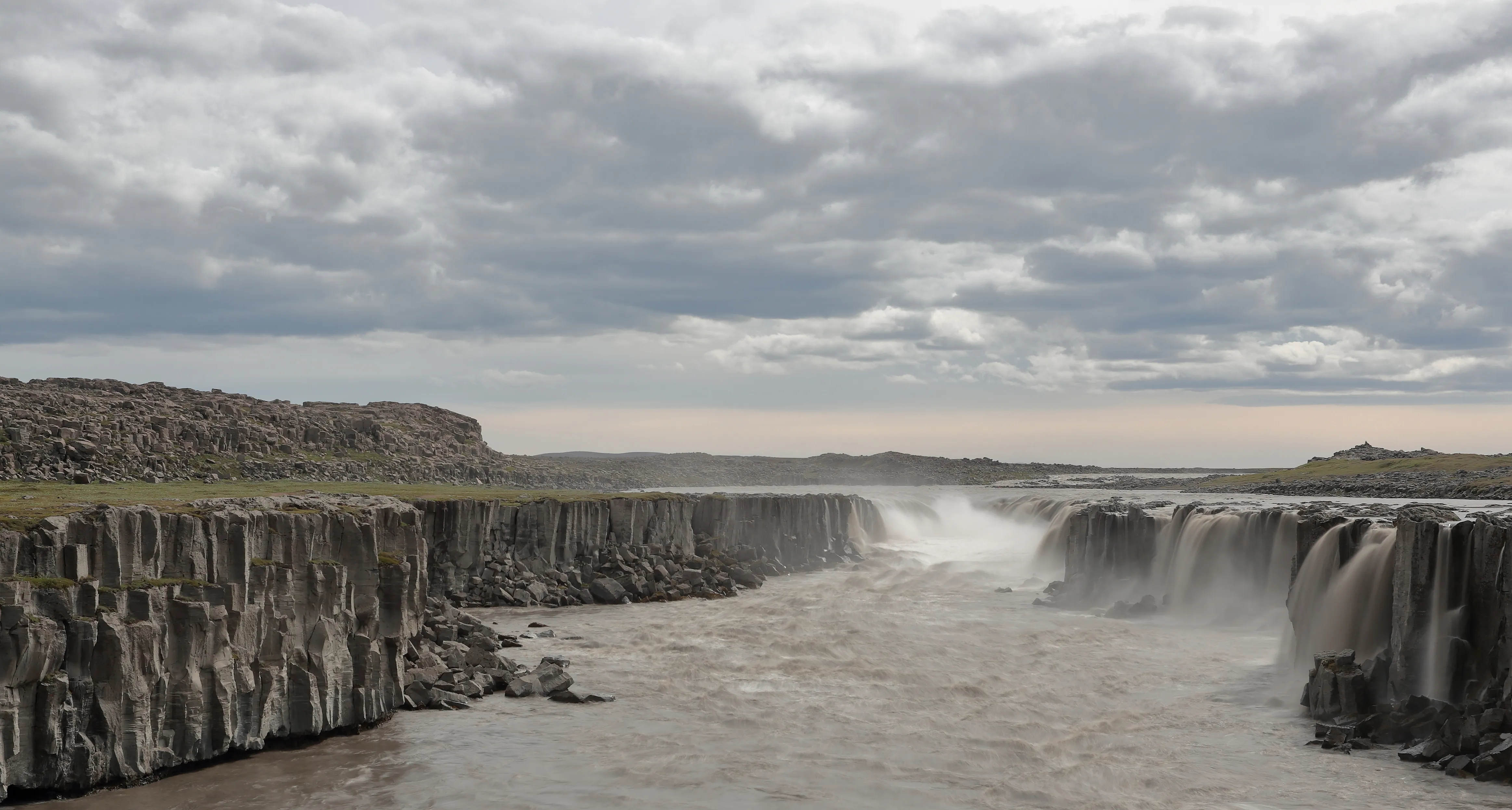 Selfoss town in south Iceland with the Ölfusá River in summer