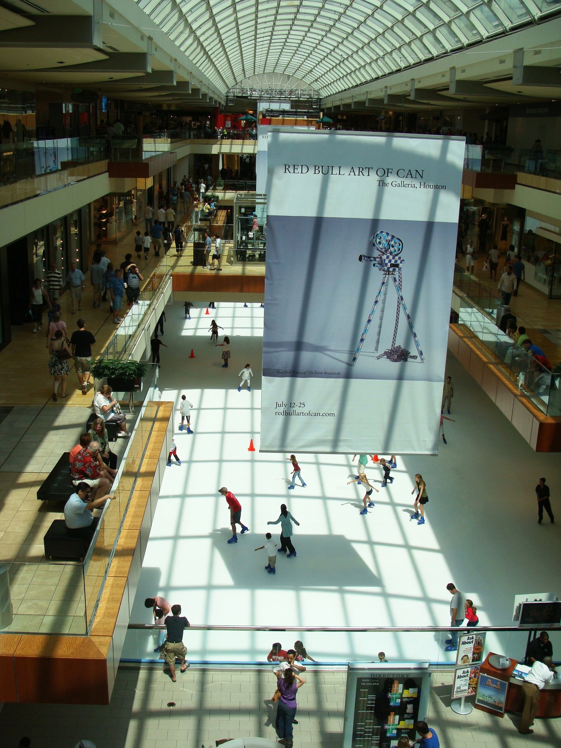 The ice skating rink inside the Houston Galleria shopping mall
