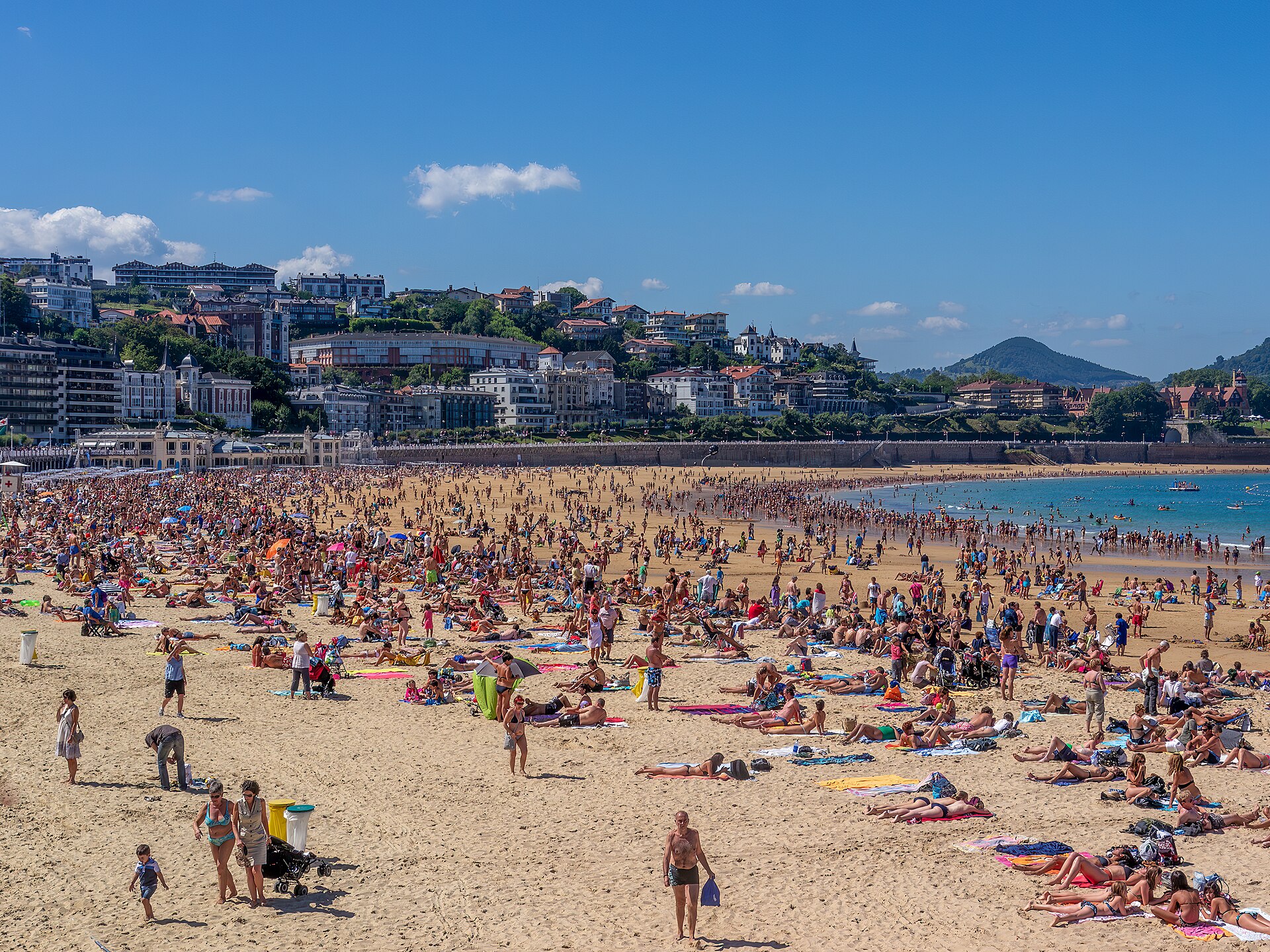 La Concha Bay and the old town of San Sebastián seen from Monte Urgull