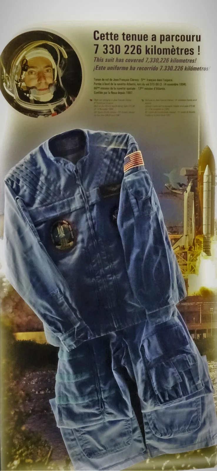 American spacesuit displayed among the exhibits at Cité de l'Espace in Toulouse