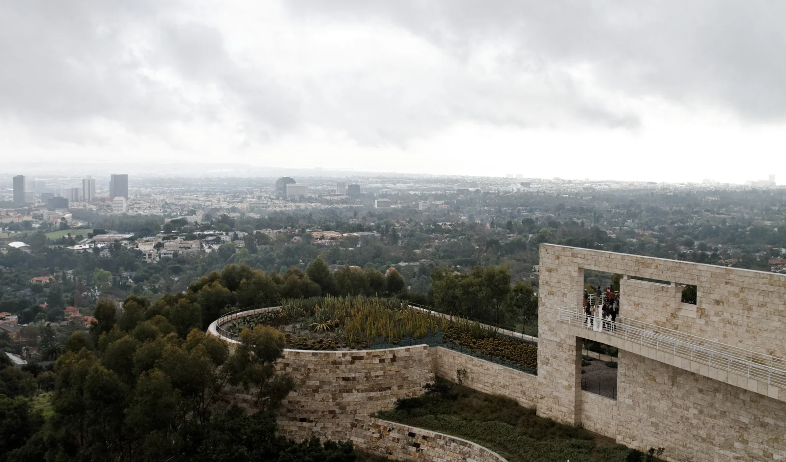 View of the Los Angeles basin from the Getty Center hilltop terraces