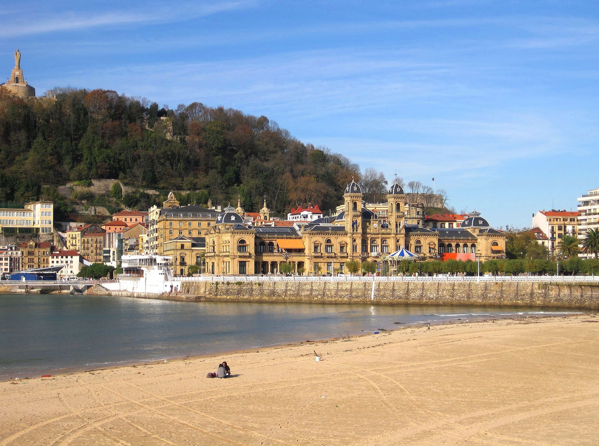 La Concha Bay panorama in San Sebastián with Monte Igueldo