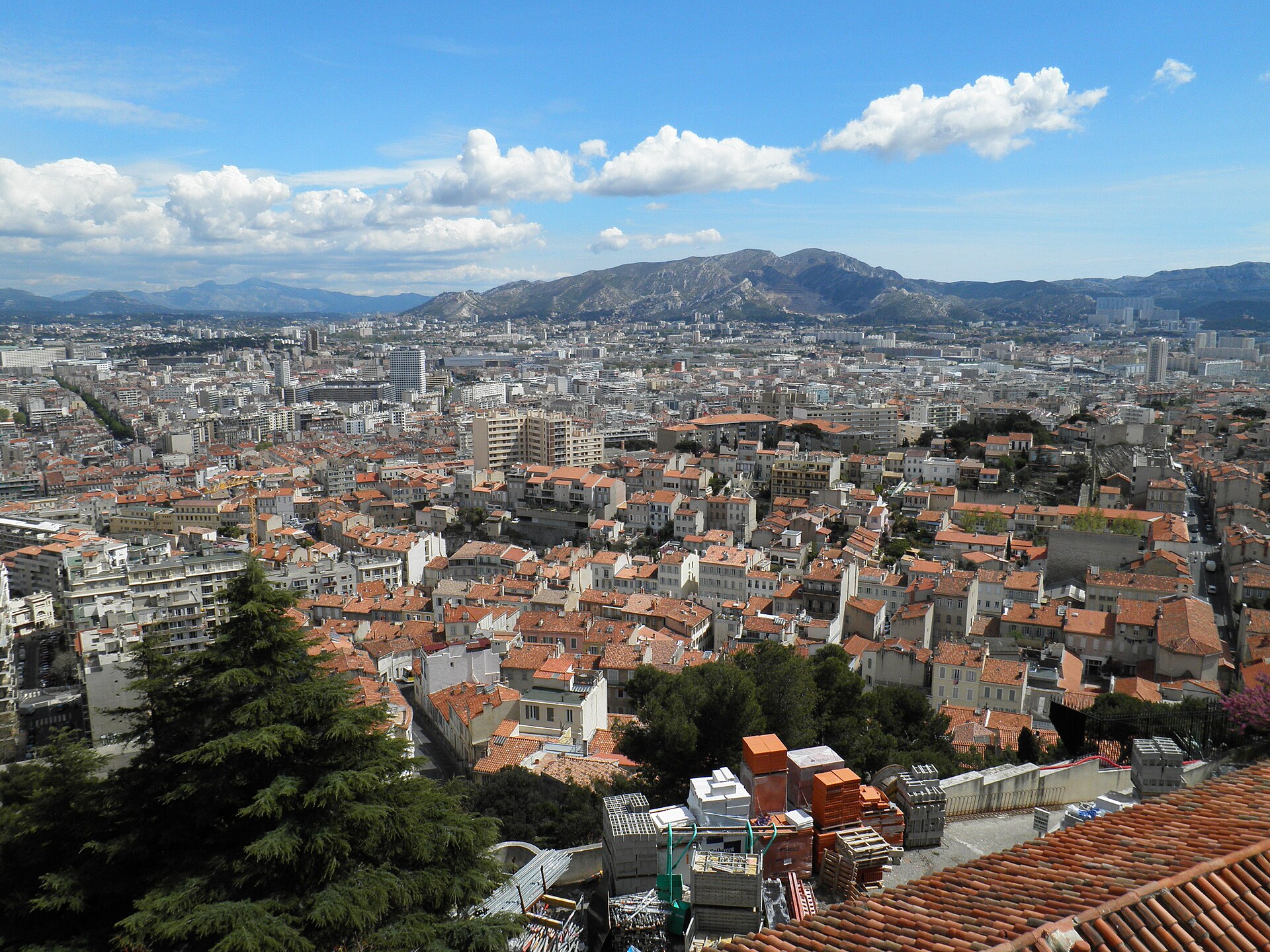 Panoramic view of Marseille with harbor