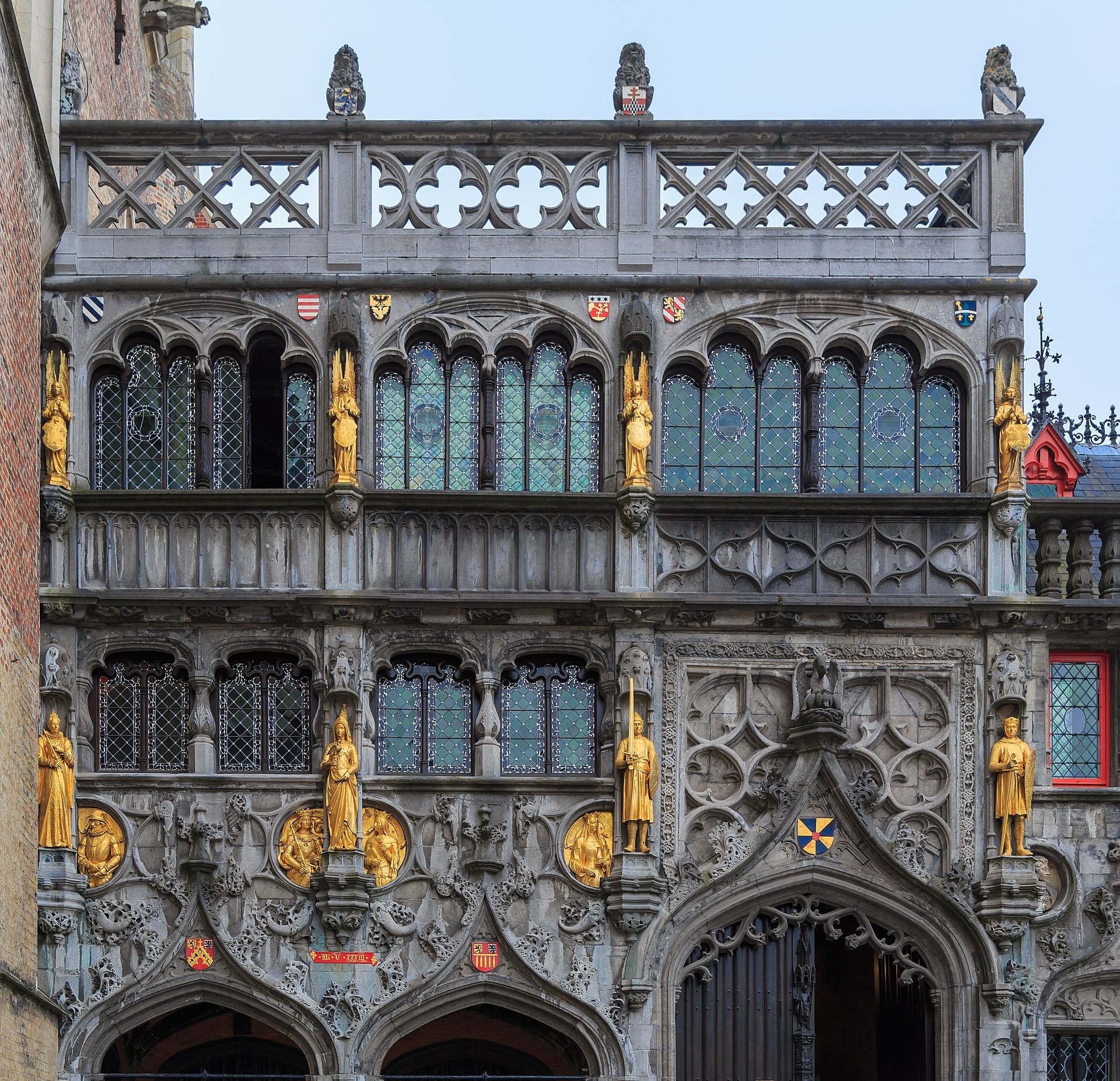 Facade of the Basilica of the Holy Blood in Bruges