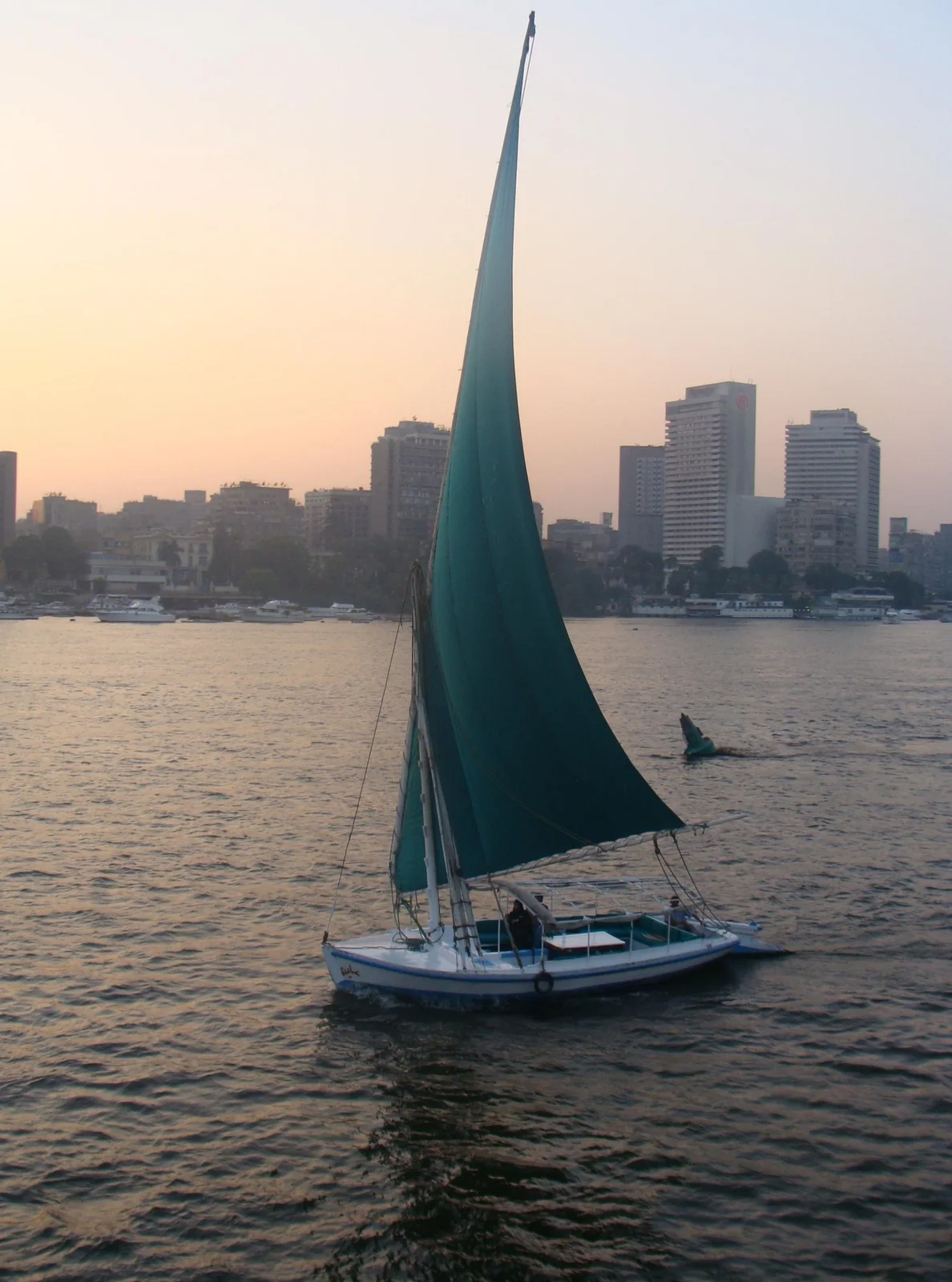 A felucca sailing boat on the Nile in Cairo