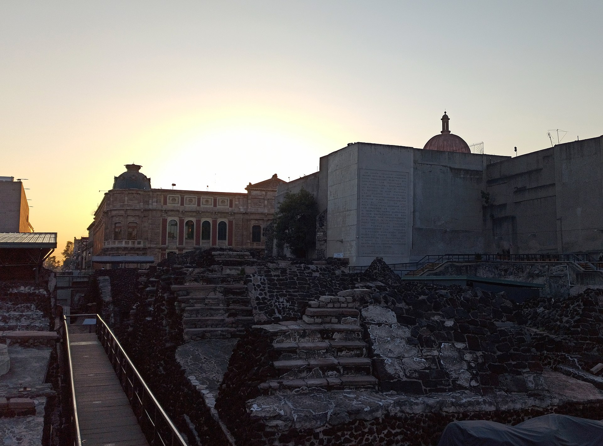 Ruins of the Templo Mayor, the main Aztec temple, in the historic center of Mexico City