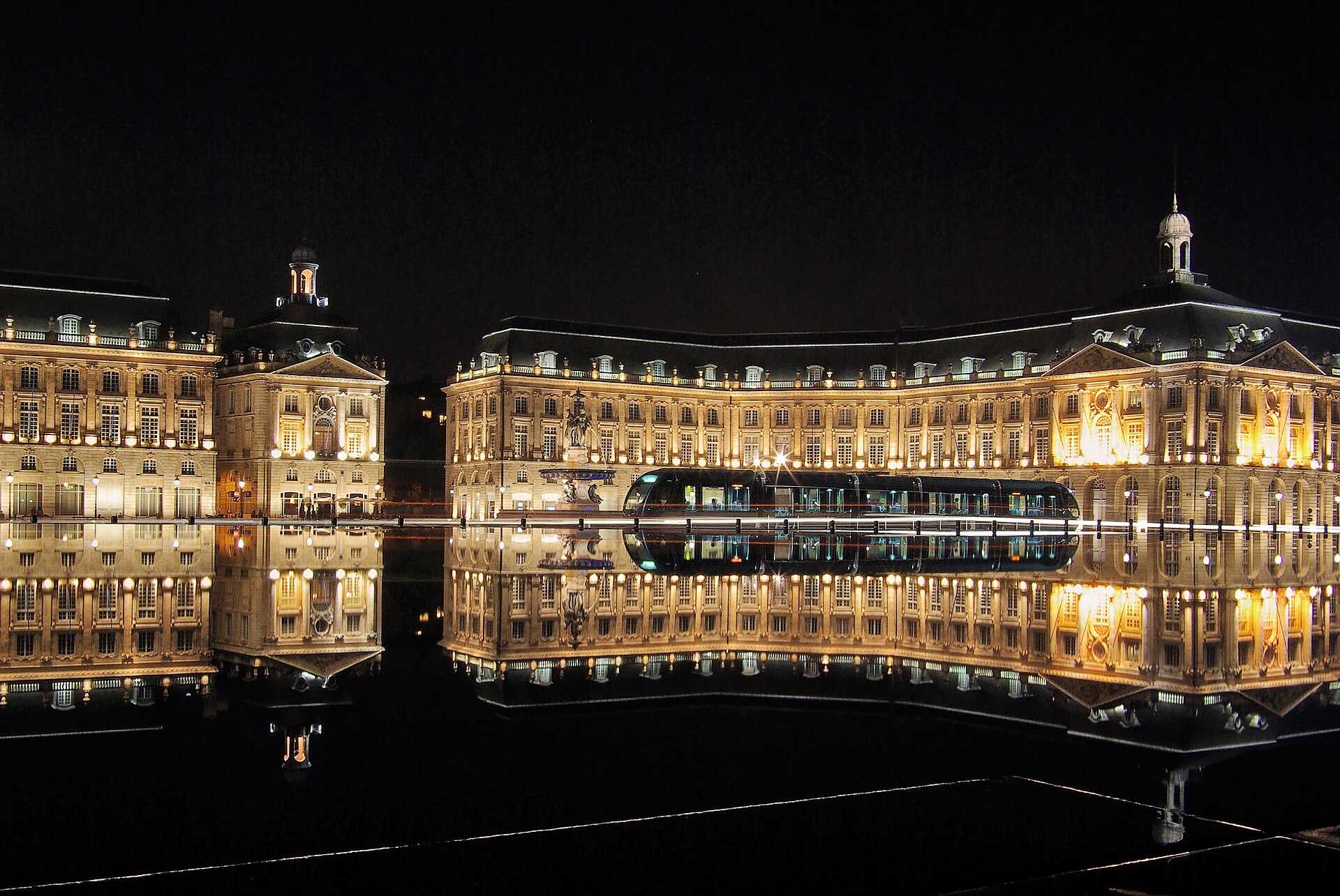 Place de la Bourse and tram in Bordeaux