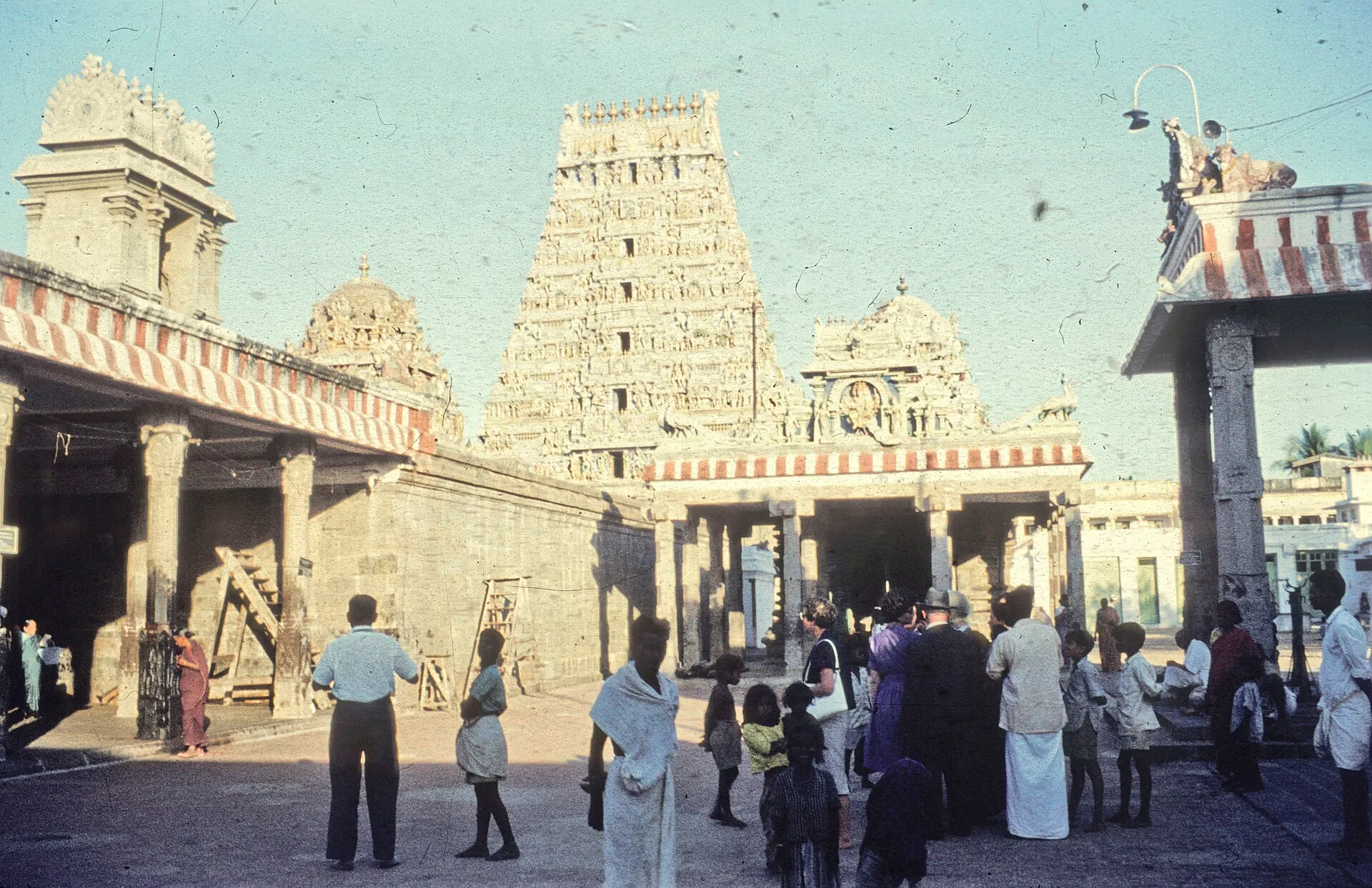 The painted gopuram towers of Kapaleeshwarar Temple in Mylapore, Chennai
