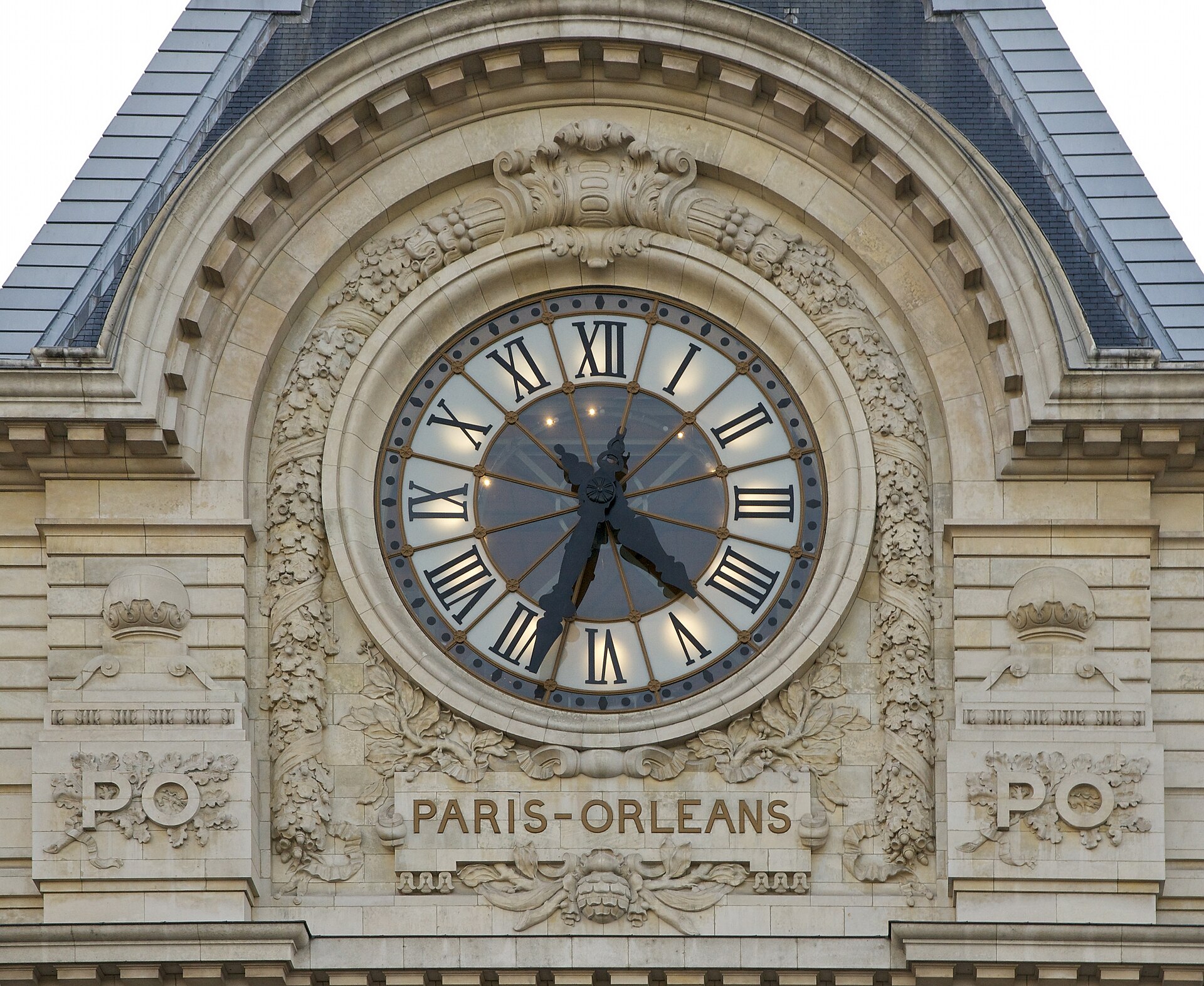 Interior clock view at Musée d'Orsay in Paris