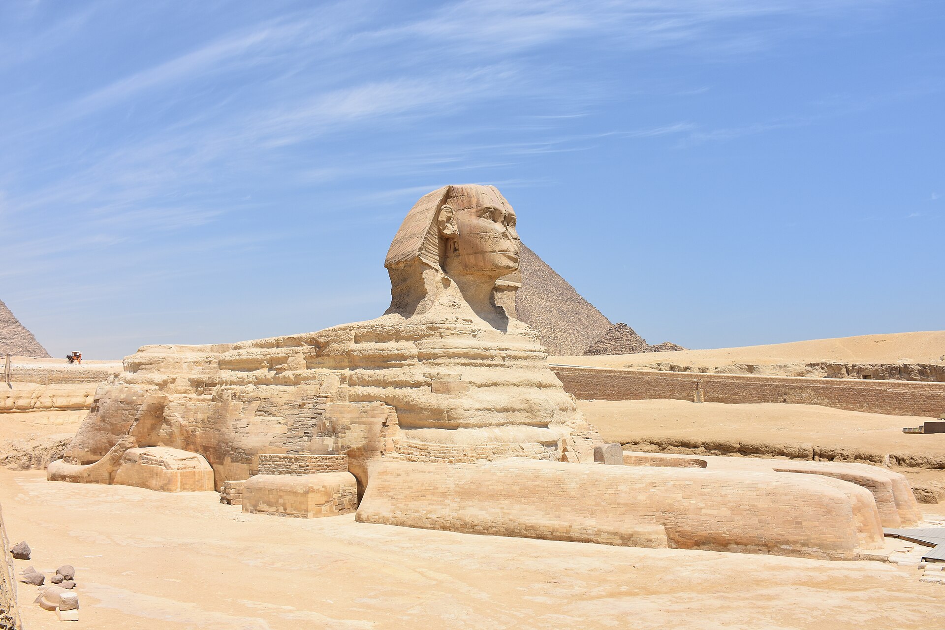 The Great Sphinx of Giza with the pyramid of Khafre behind it