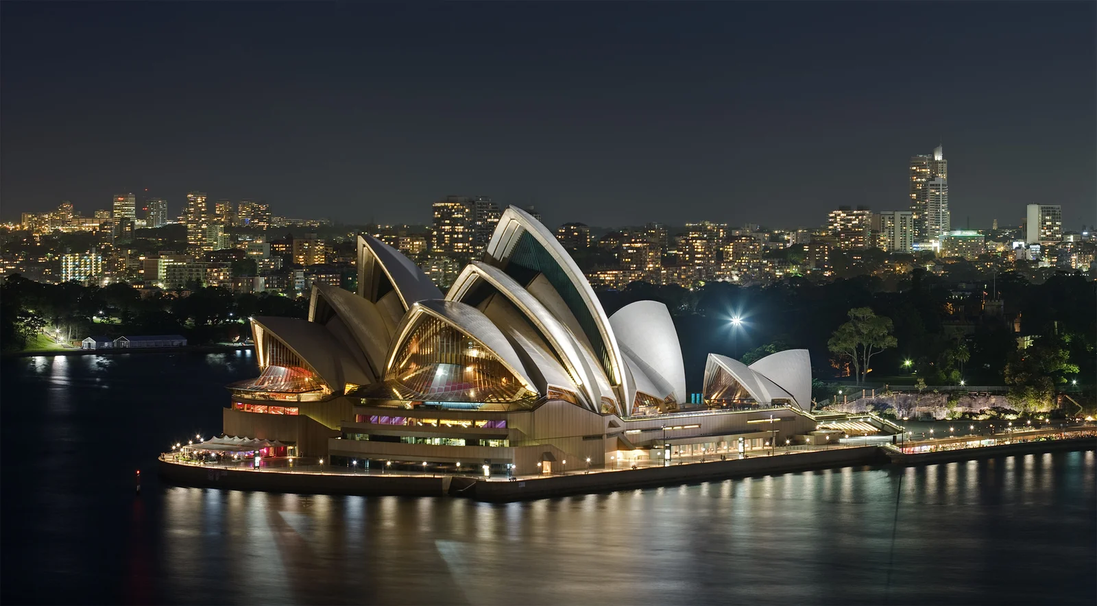 Exterior of the Sydney Opera House and its sail roofs