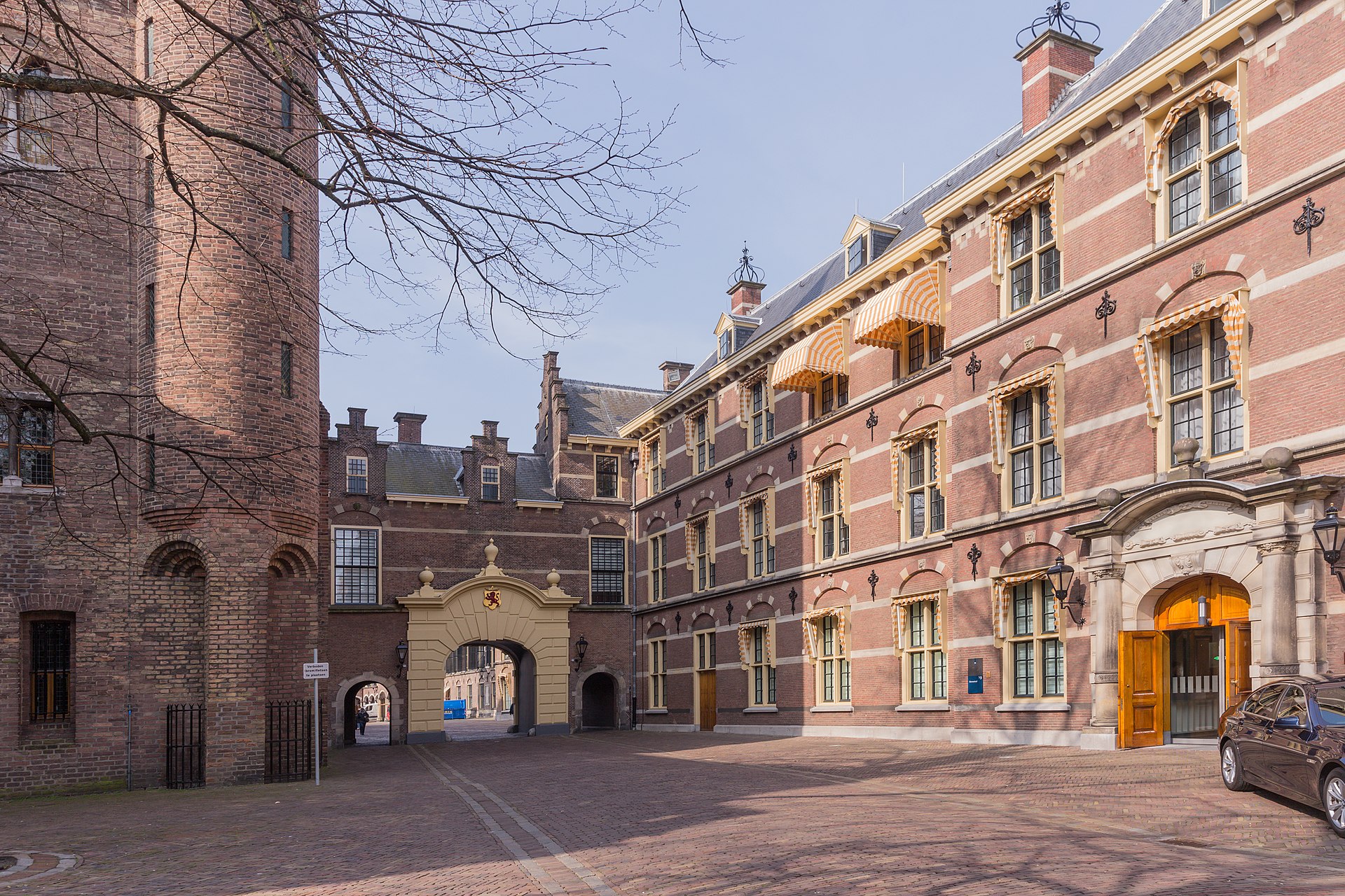The Binnenhof parliamentary complex in The Hague reflected in the Hofvijver