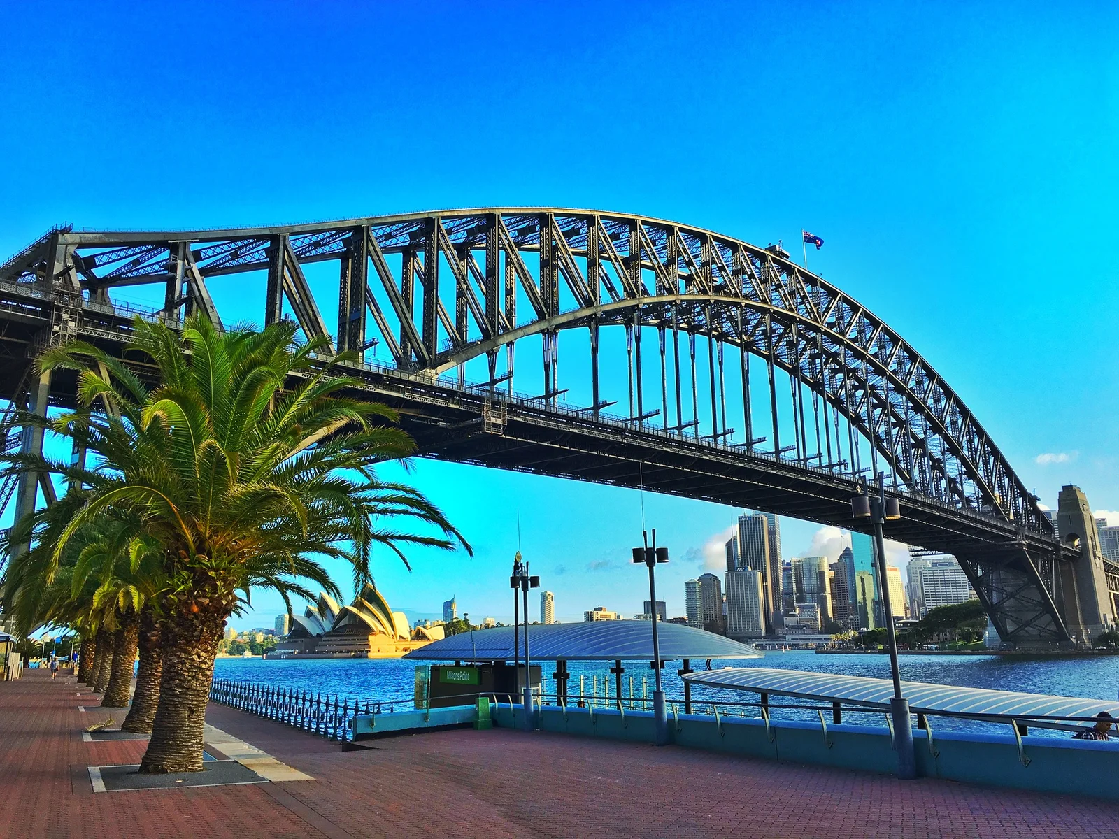Sydney Harbour Bridge over the harbour in daylight