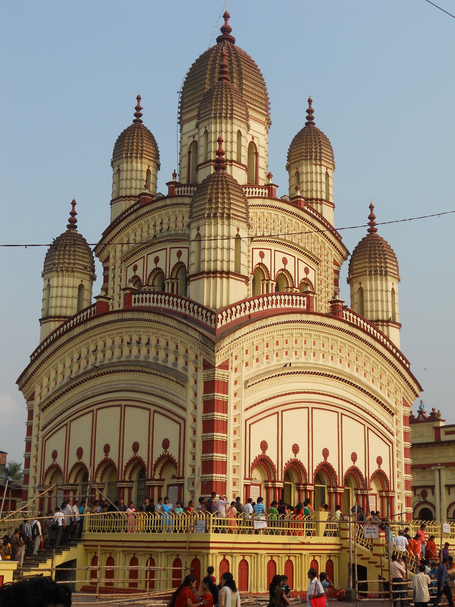 Dakshineswar Kali Temple on the banks of the Hooghly River in Kolkata
