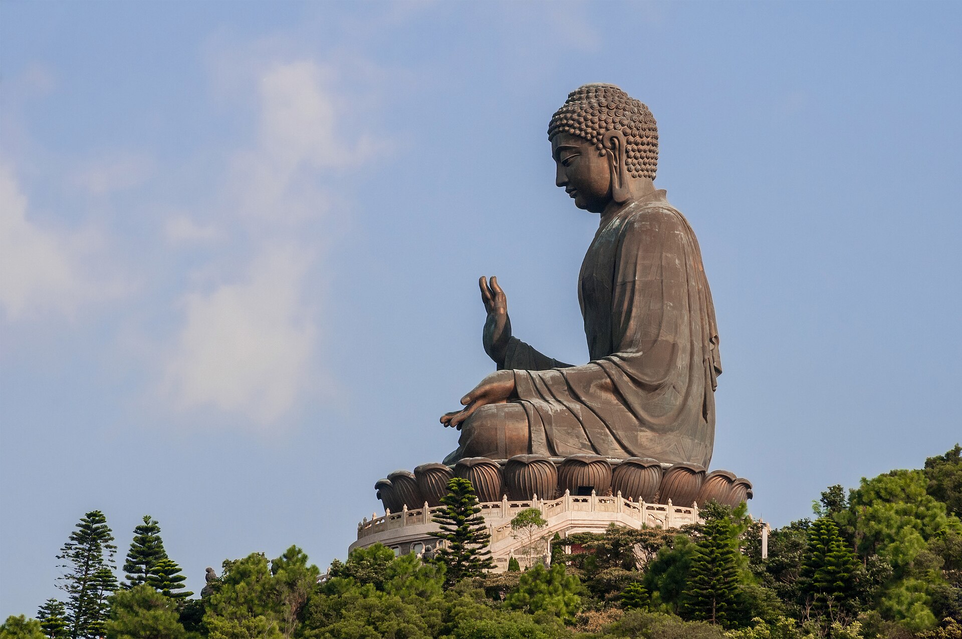 The Tian Tan Buddha statue on Lantau Island, Hong Kong