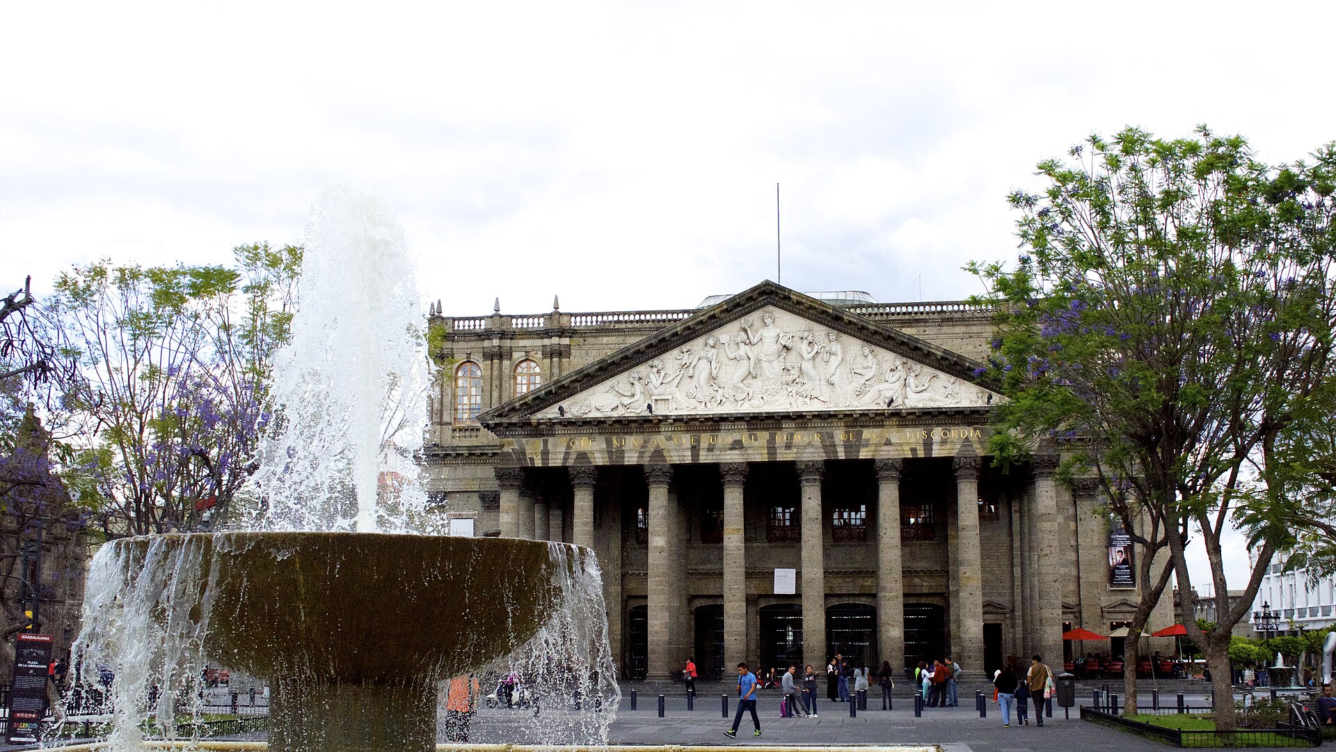 Teatro Degollado seen from the Plaza de la Liberación in Guadalajara, Jalisco