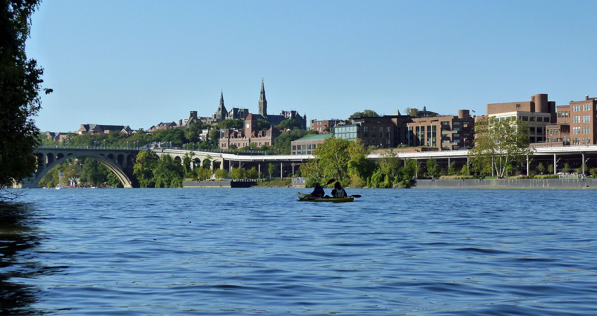 Georgetown waterfront in Washington DC from the Potomac River