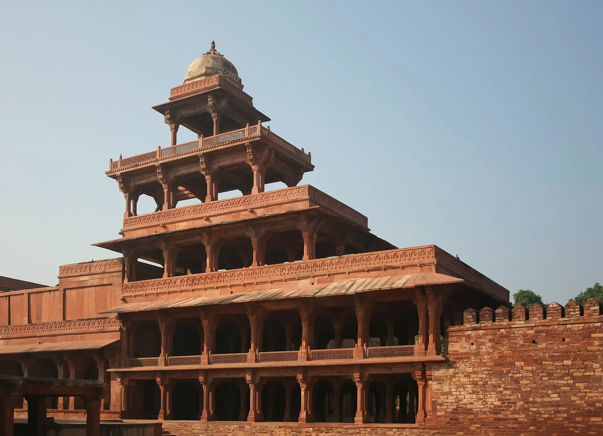 The five-tiered Panch Mahal at Fatehpur Sikri near Agra