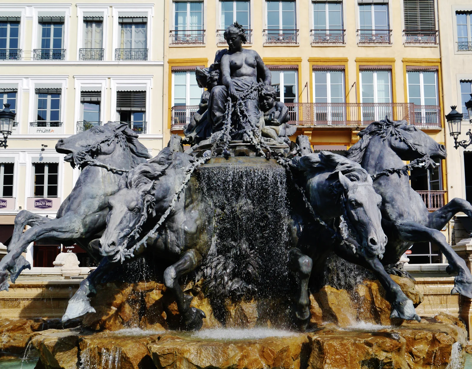 Bartholdi Fountain on Place des Terreaux in Lyon