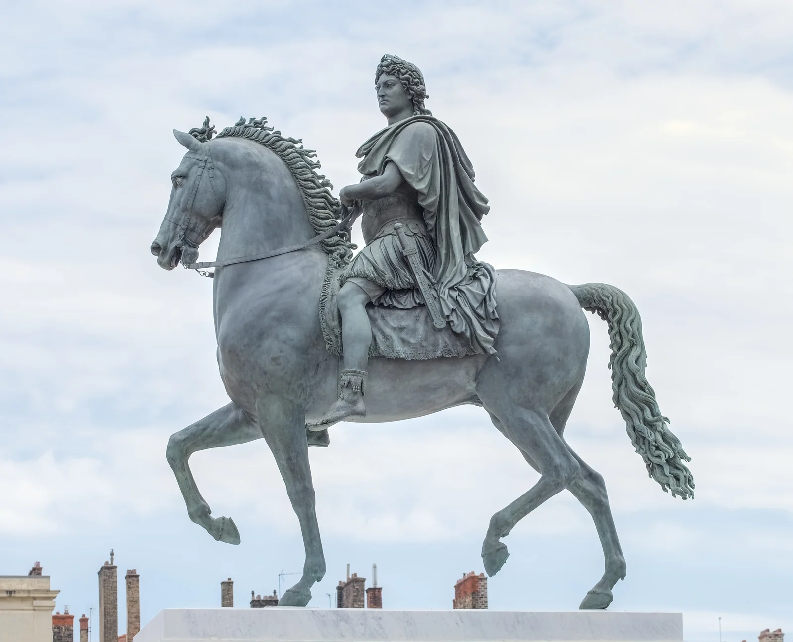Equestrian statue of Louis XIV on Place Bellecour in Lyon