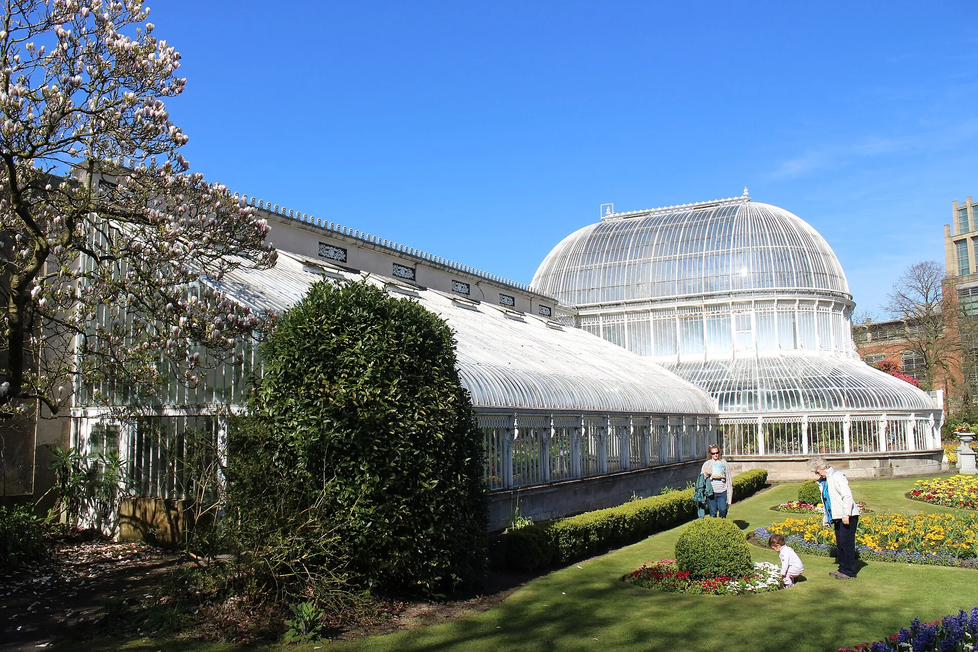The Victorian Palm House glasshouse in Belfast's Botanic Gardens, Northern Ireland