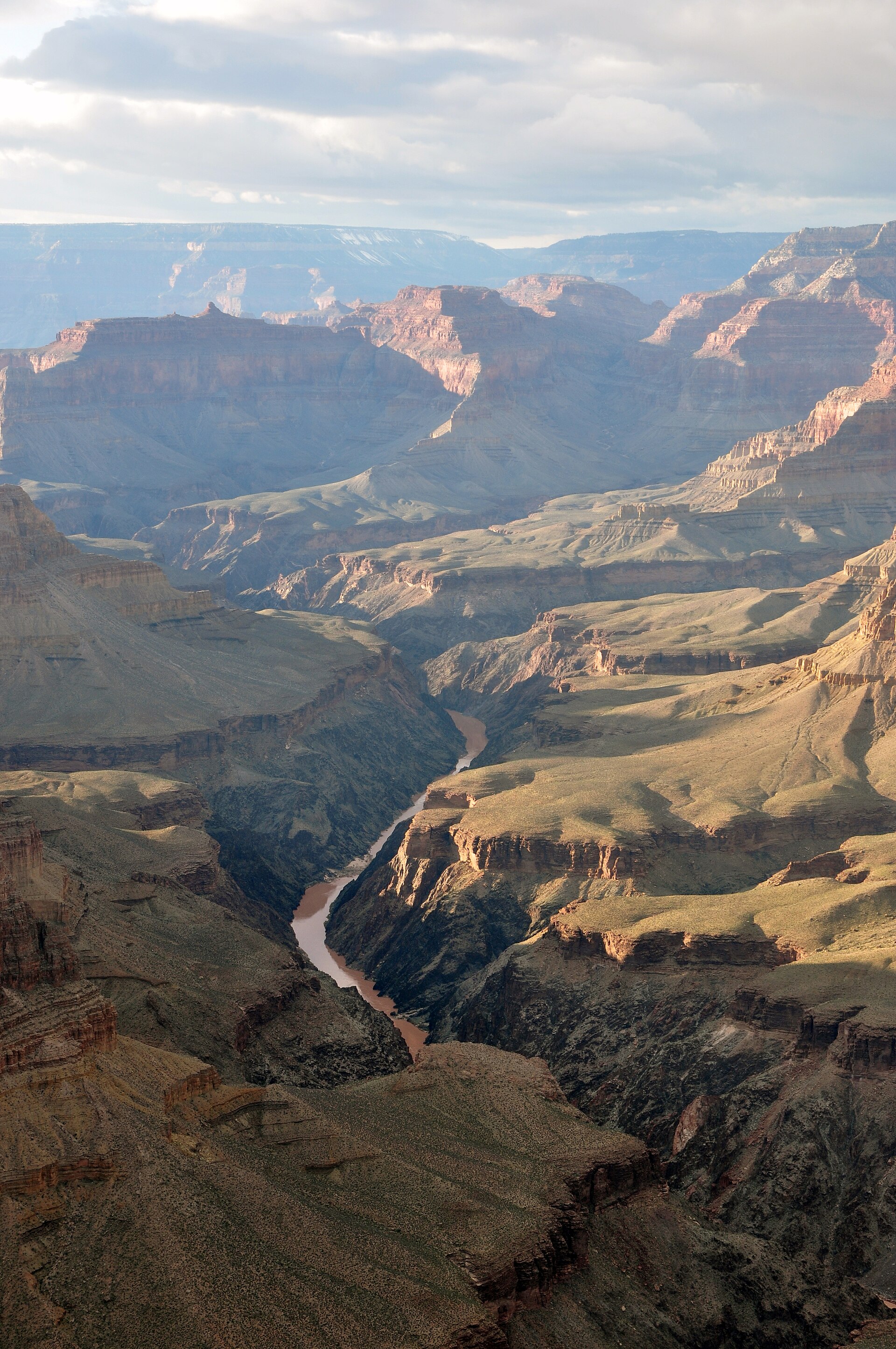 Grand Canyon panoramic view from Pima Point showing layered red rock formations