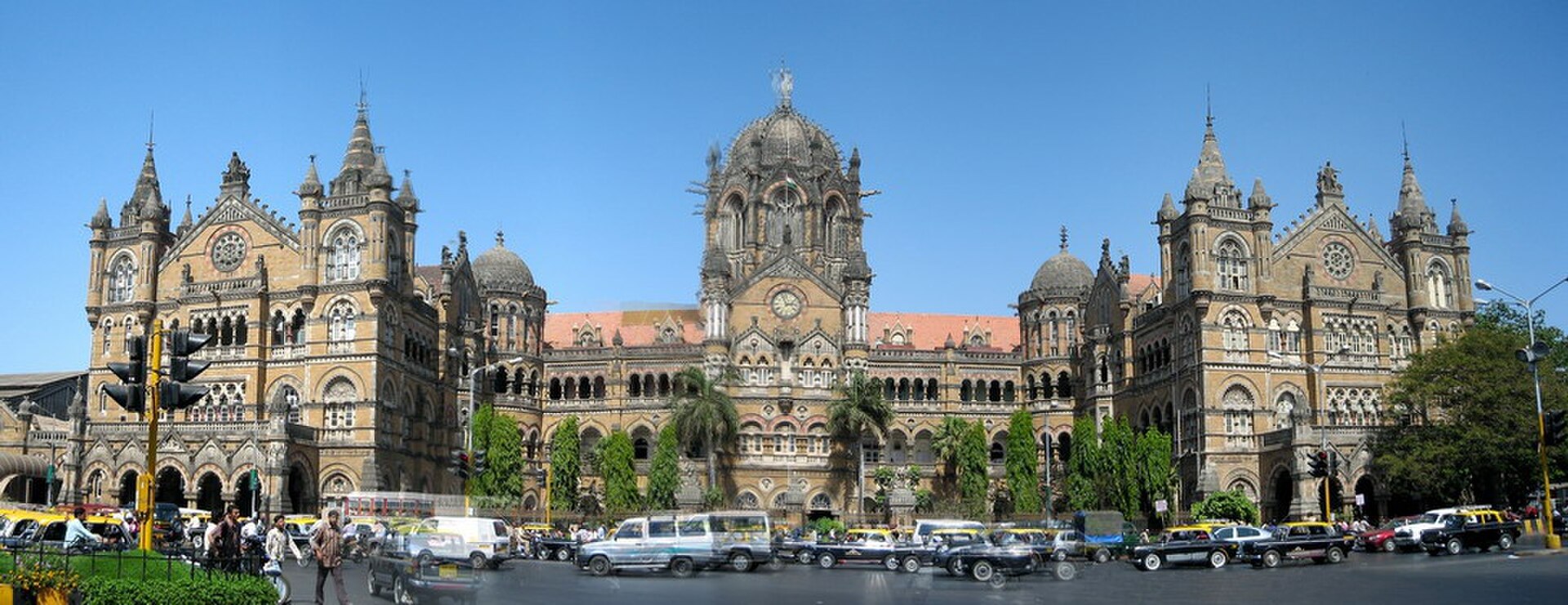 The Gothic Revival facade of Chhatrapati Shivaji Terminus railway station in Mumbai