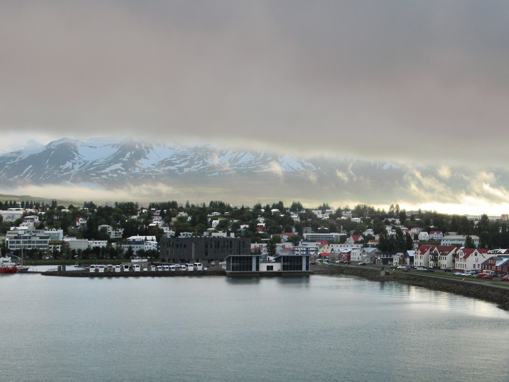 Akureyri, Iceland's second city, at the head of the Eyjafjörður fjord in the north