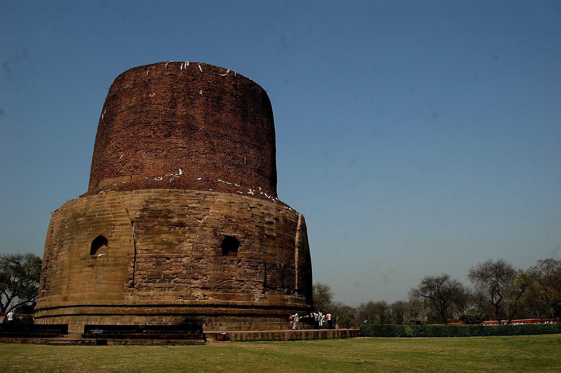 The ancient Dhamekh Stupa at the Buddhist pilgrimage site of Sarnath