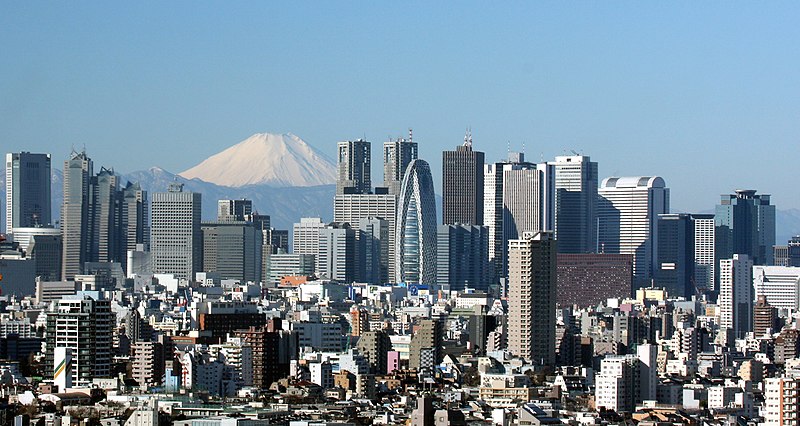 Shinjuku skyline at dusk in Tokyo