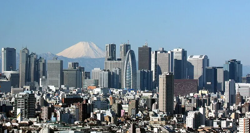 Shinjuku skyline at dusk in Tokyo