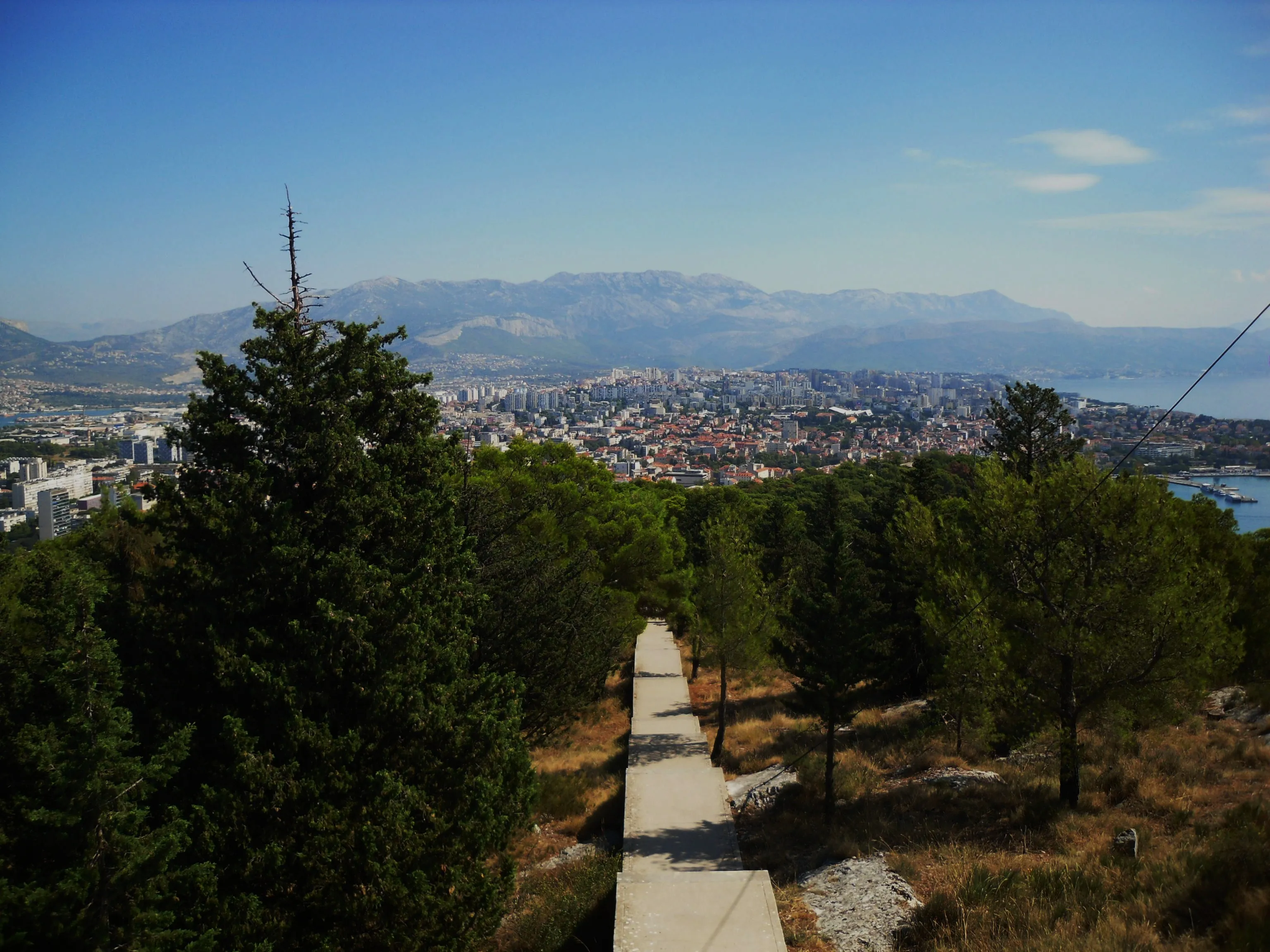 View from Marjan hill over the rooftops of Split and the Adriatic islands beyond