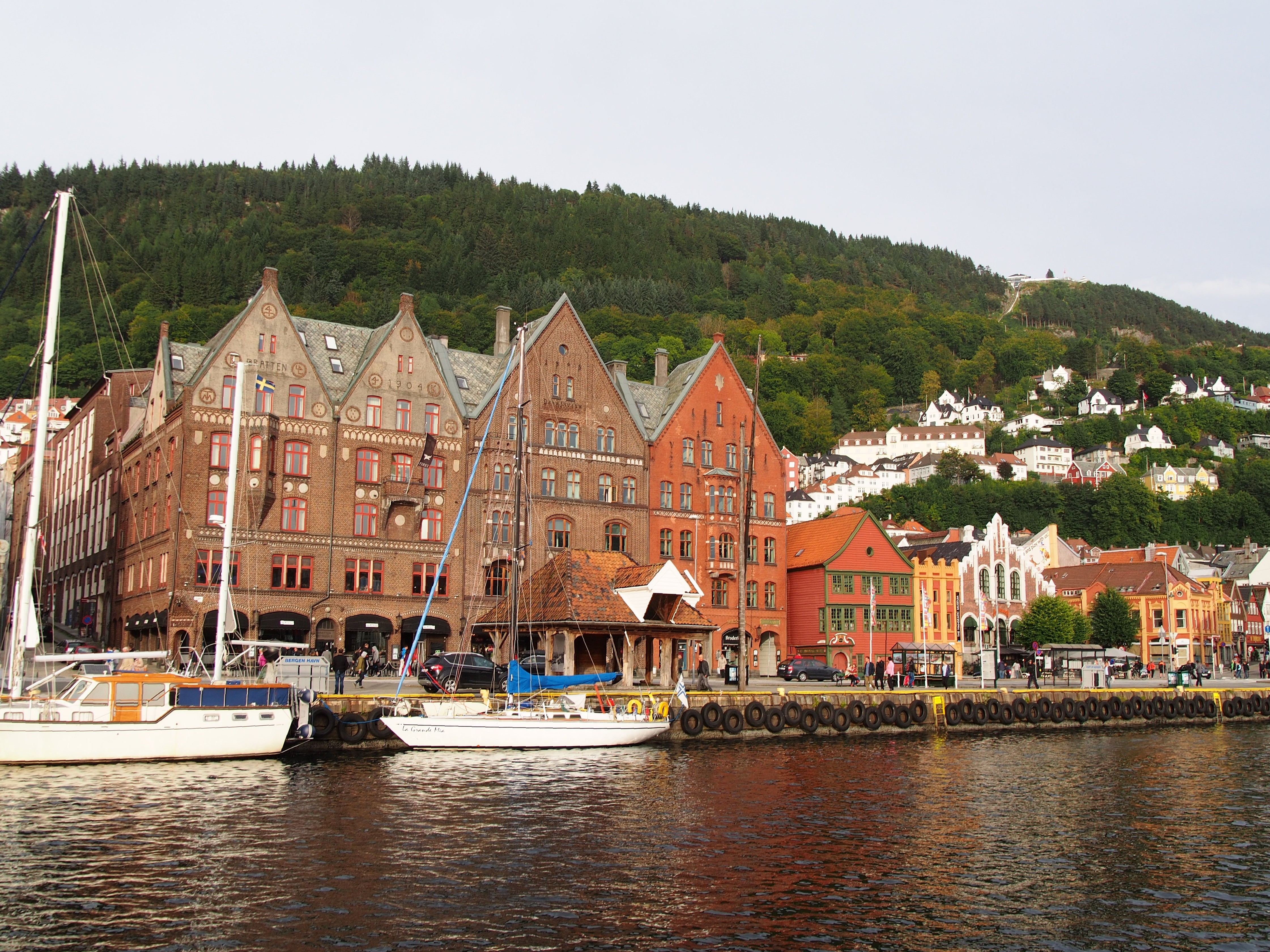 Bryggen, the historic Hanseatic wharf of Bergen, with its distinctive colourful wooden buildings